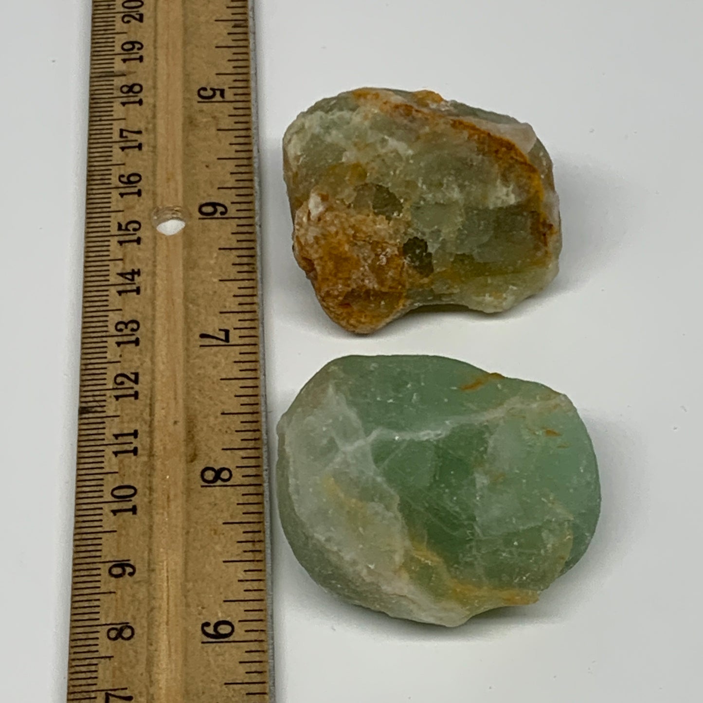 134.9g,1.6"-1.8", 2pcs, Fluorite Tumbled Rough/Semi- Polished @Mexico, B18708