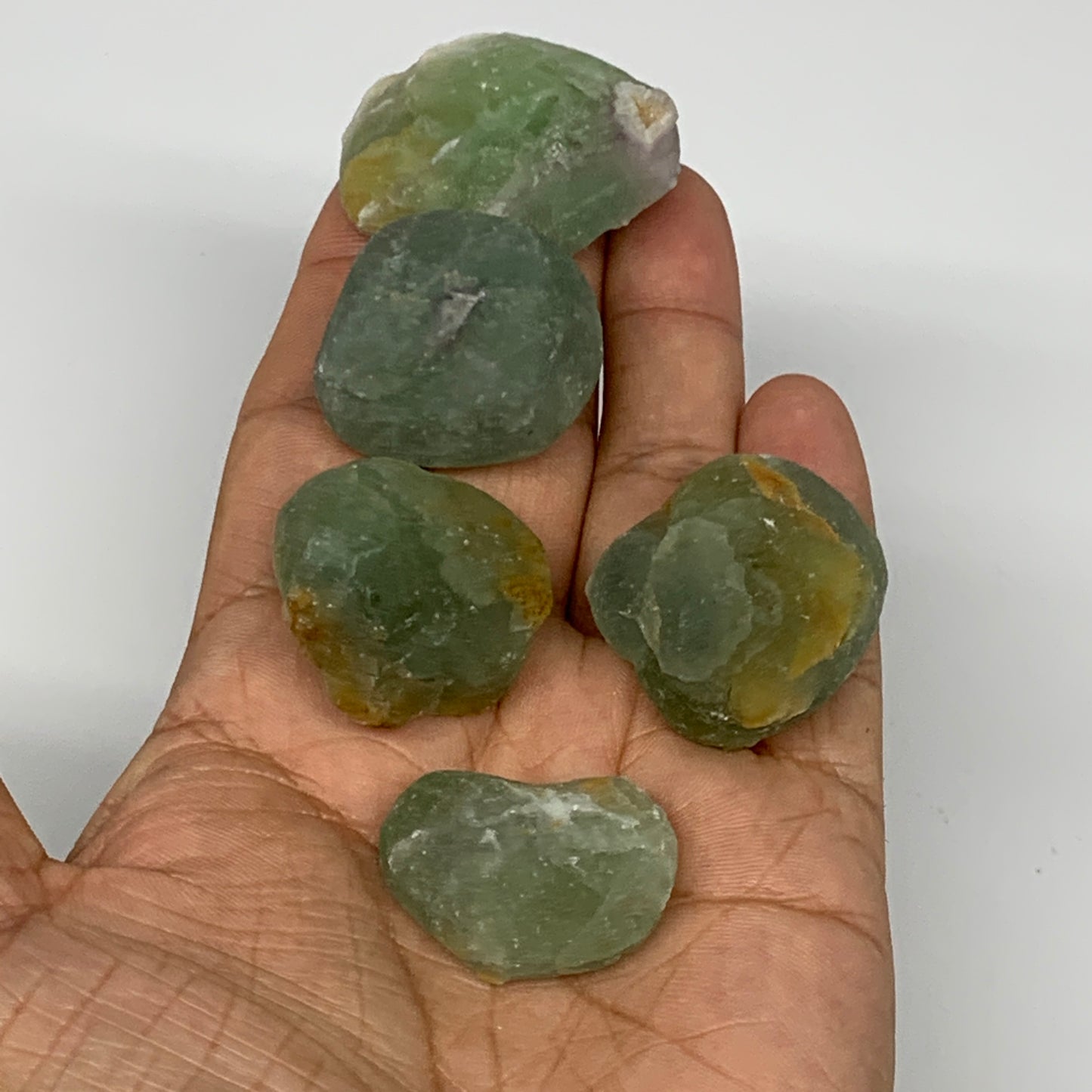 136.9g,1"-1.5", 5pcs, Fluorite Tumbled Rough/Semi- Polished @Mexico, B18712