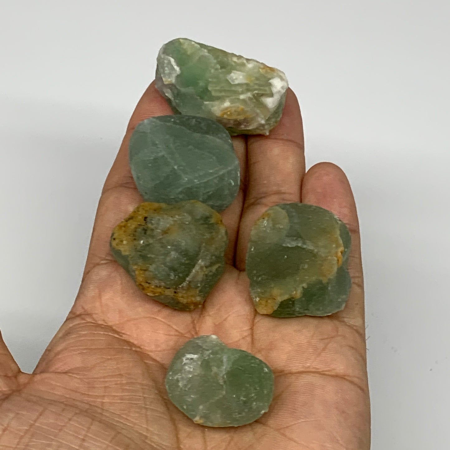 136.9g,1"-1.5", 5pcs, Fluorite Tumbled Rough/Semi- Polished @Mexico, B18712