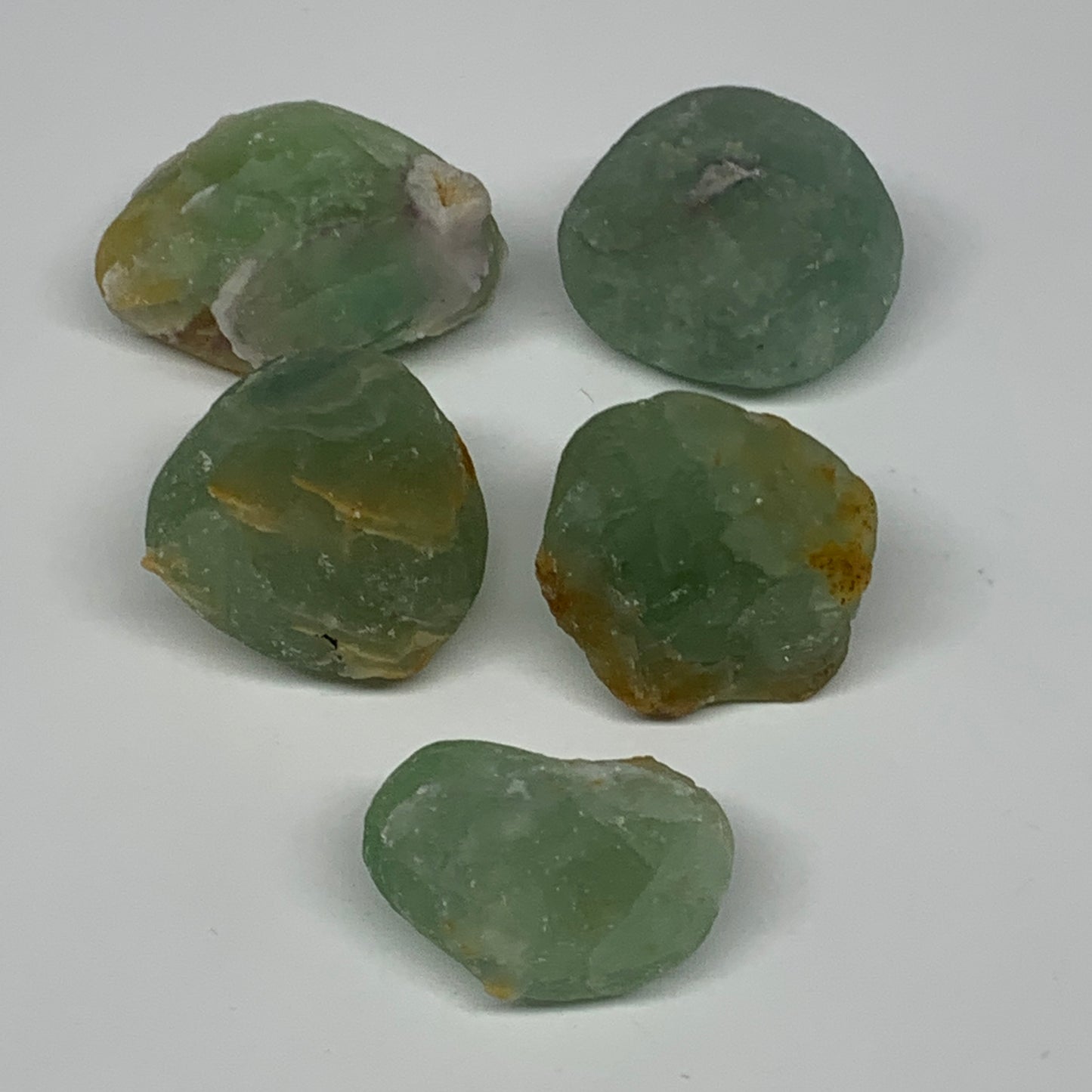 136.9g,1"-1.5", 5pcs, Fluorite Tumbled Rough/Semi- Polished @Mexico, B18712