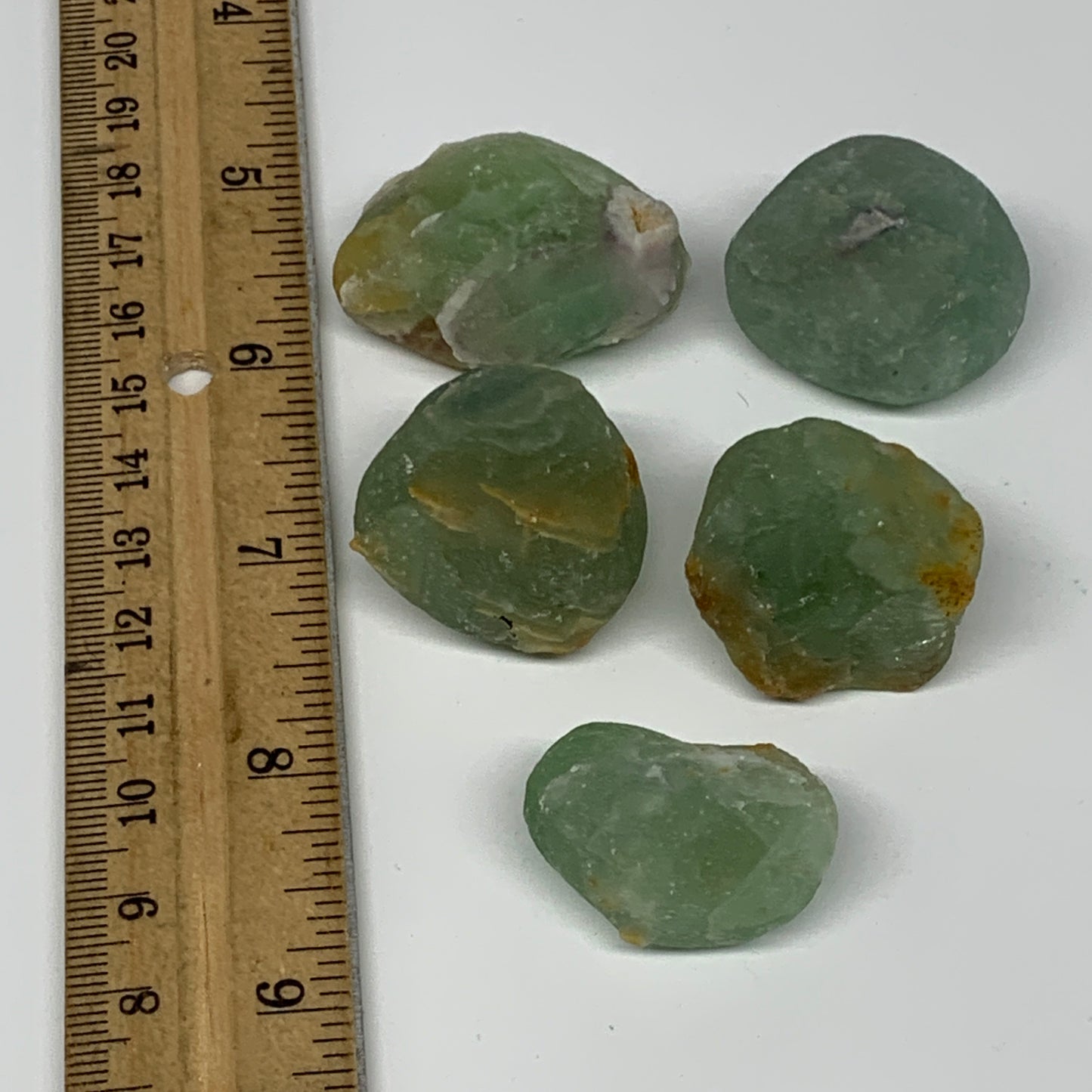 136.9g,1"-1.5", 5pcs, Fluorite Tumbled Rough/Semi- Polished @Mexico, B18712