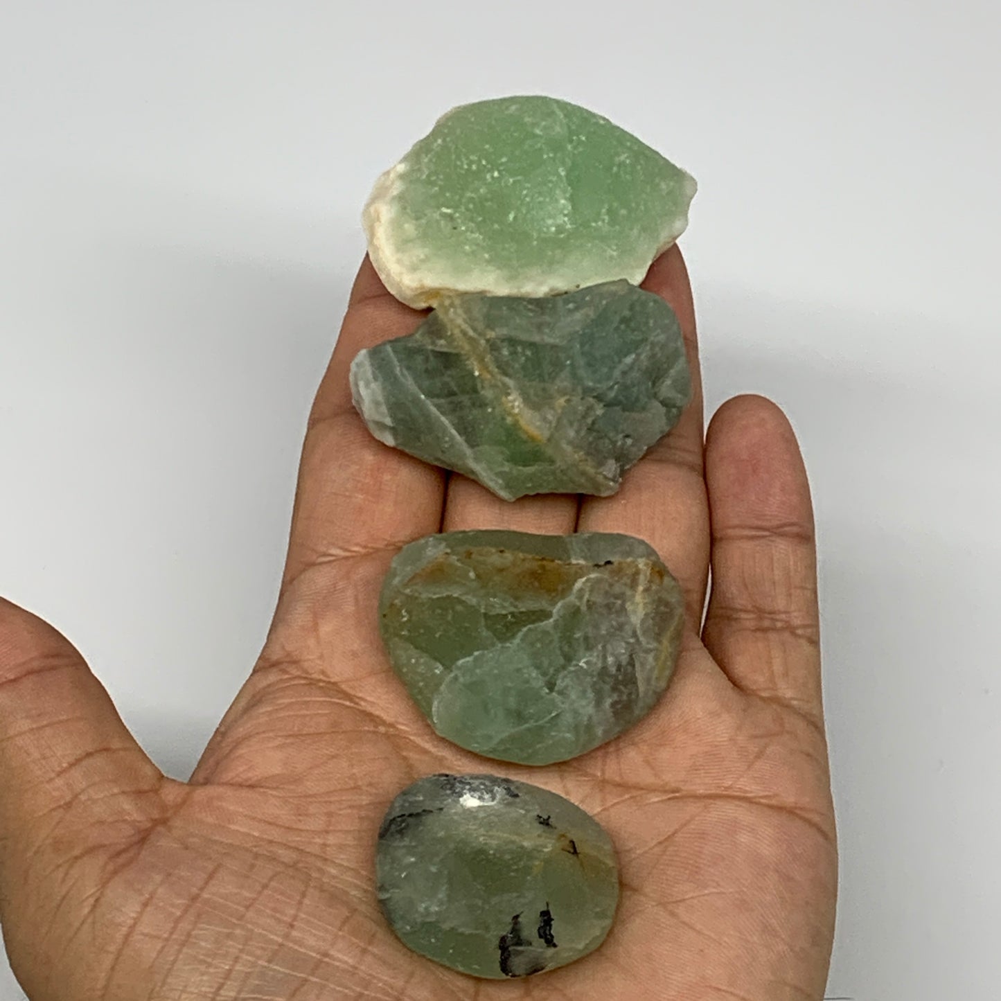 157.7g,1.2"-1.9", 4pcs, Fluorite Tumbled Rough/Semi- Polished @Mexico, B18716