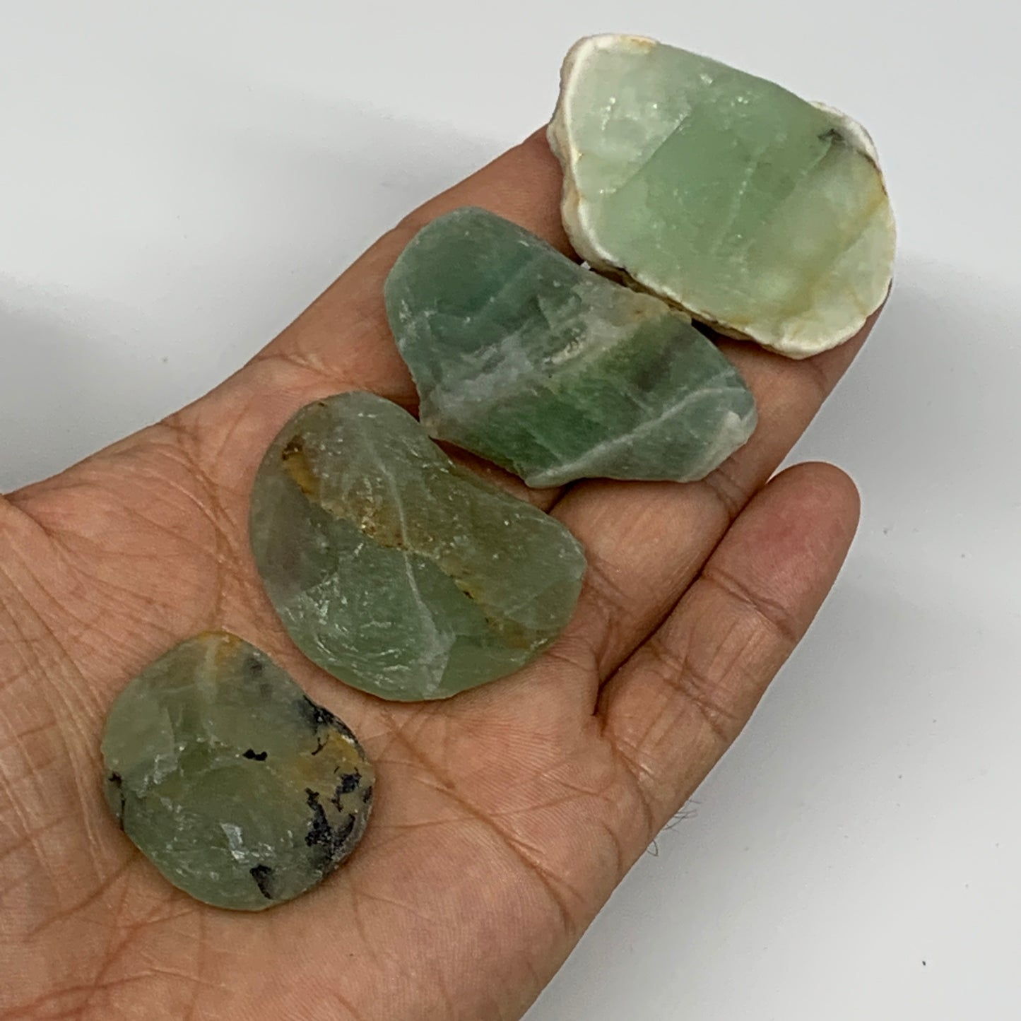 157.7g,1.2"-1.9", 4pcs, Fluorite Tumbled Rough/Semi- Polished @Mexico, B18716