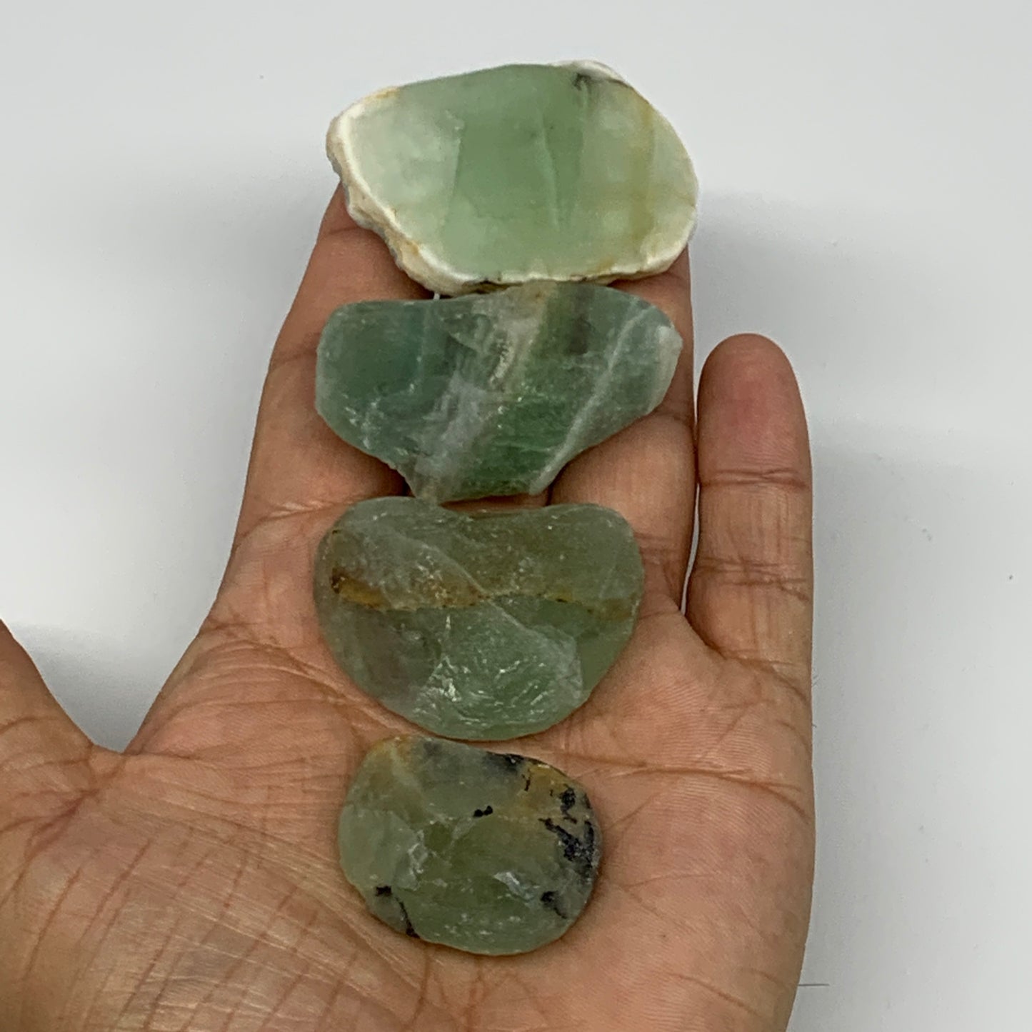 157.7g,1.2"-1.9", 4pcs, Fluorite Tumbled Rough/Semi- Polished @Mexico, B18716