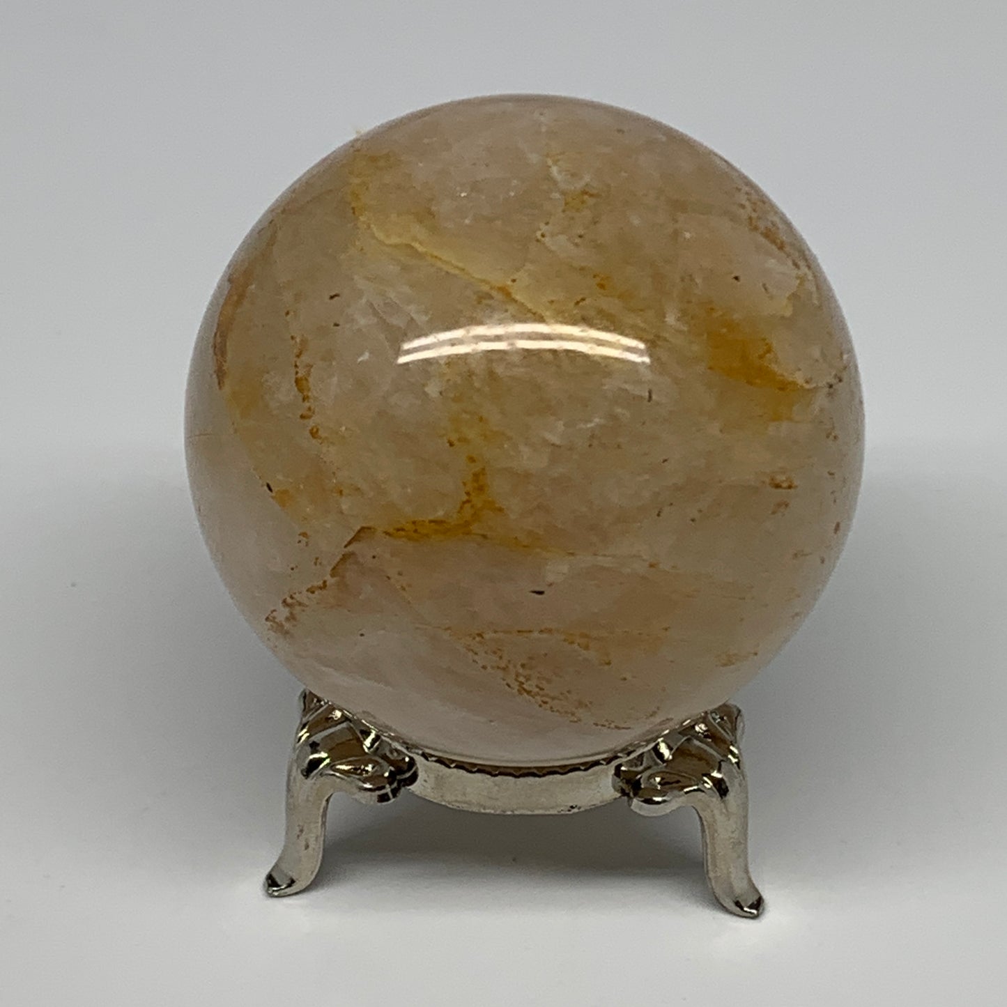 217.8g, 2.1" (54mm), Yellow Hematoid Sphere Crystal Ball Gemstones @Madagascar,B