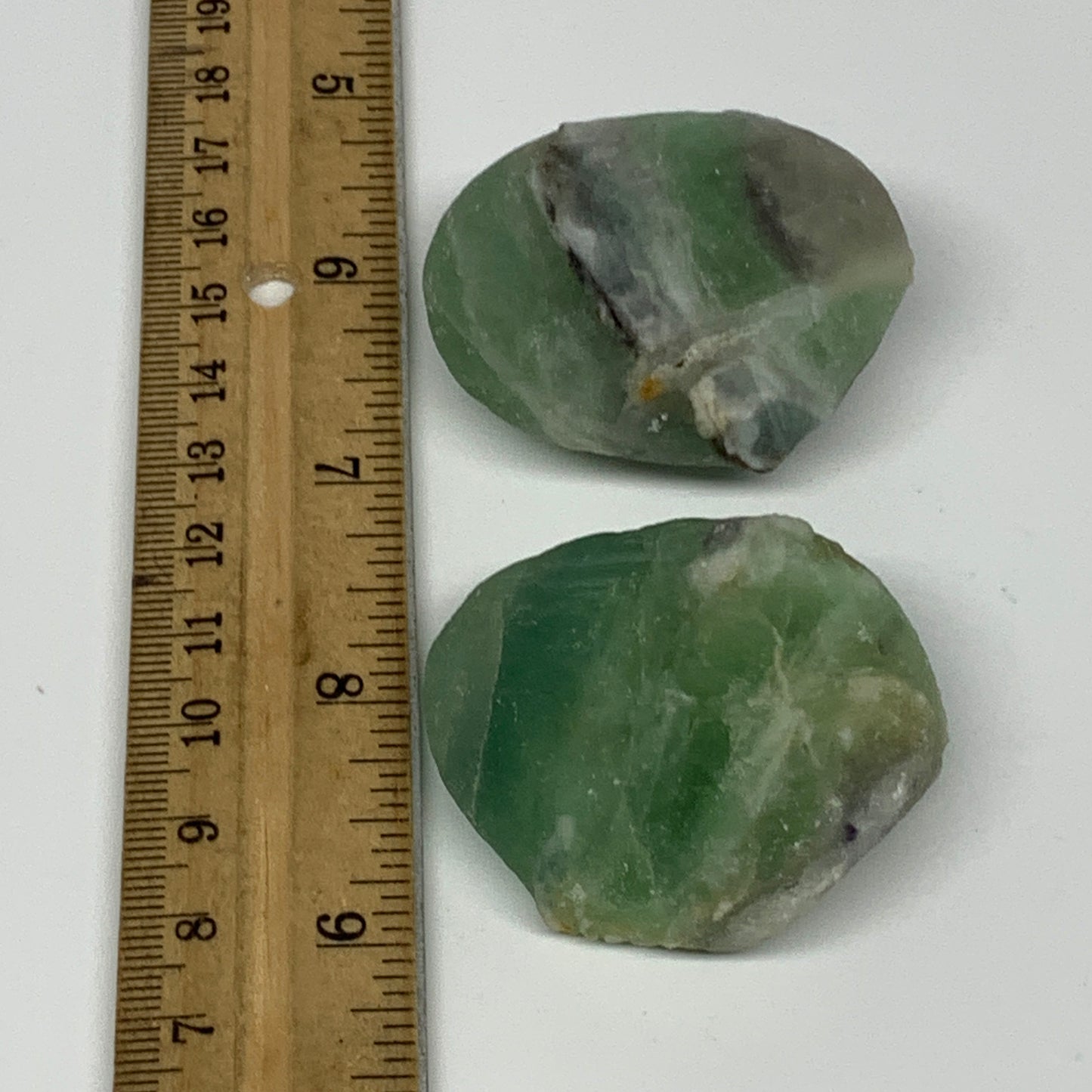 143.1g,1.8"-1.9", 2pcs, Fluorite Tumbled Rough/Semi- Polished @Mexico, B18717