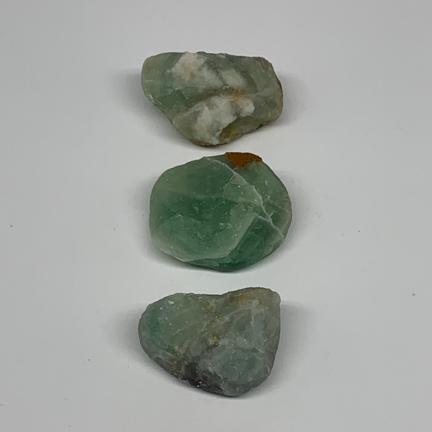 152.2g,1.5"-1.8", 3pcs, Fluorite Tumbled Rough/Semi- Polished @Mexico, B18722