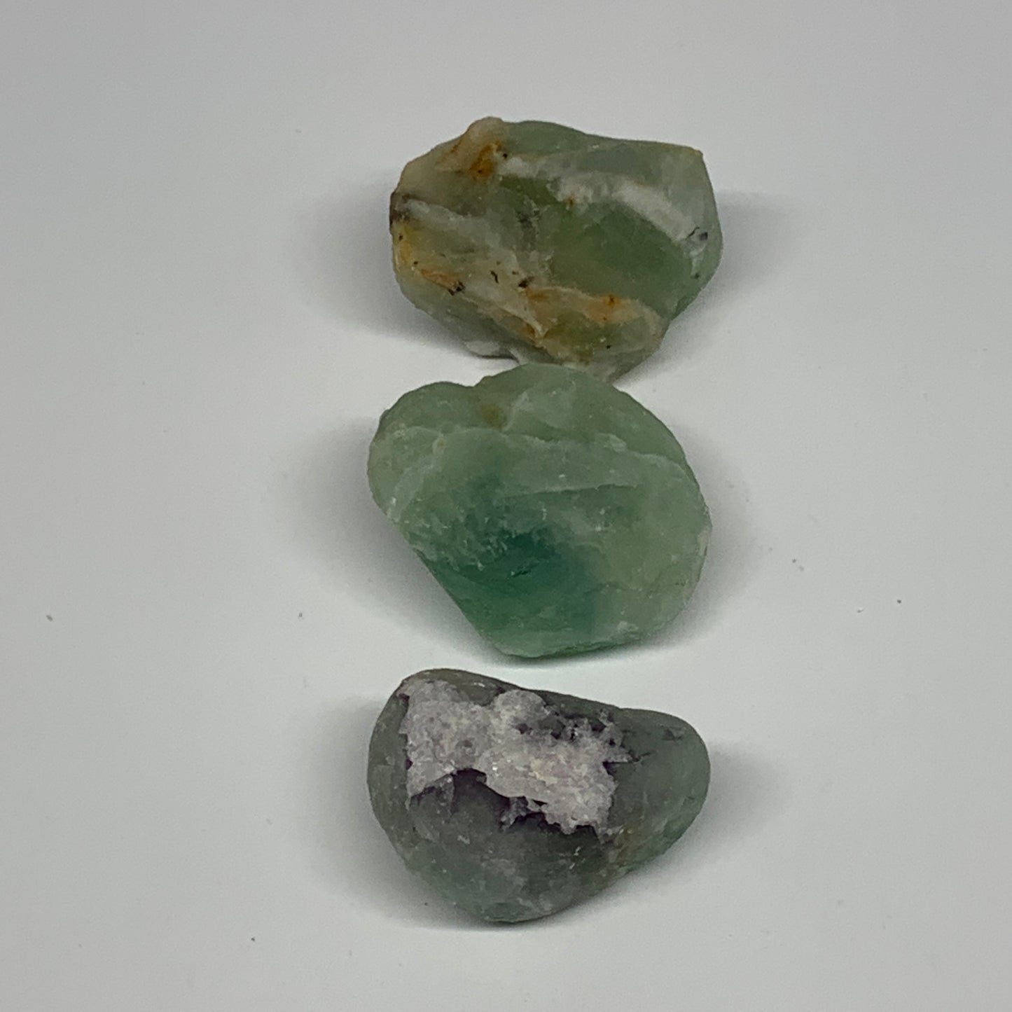 152.2g,1.5"-1.8", 3pcs, Fluorite Tumbled Rough/Semi- Polished @Mexico, B18722