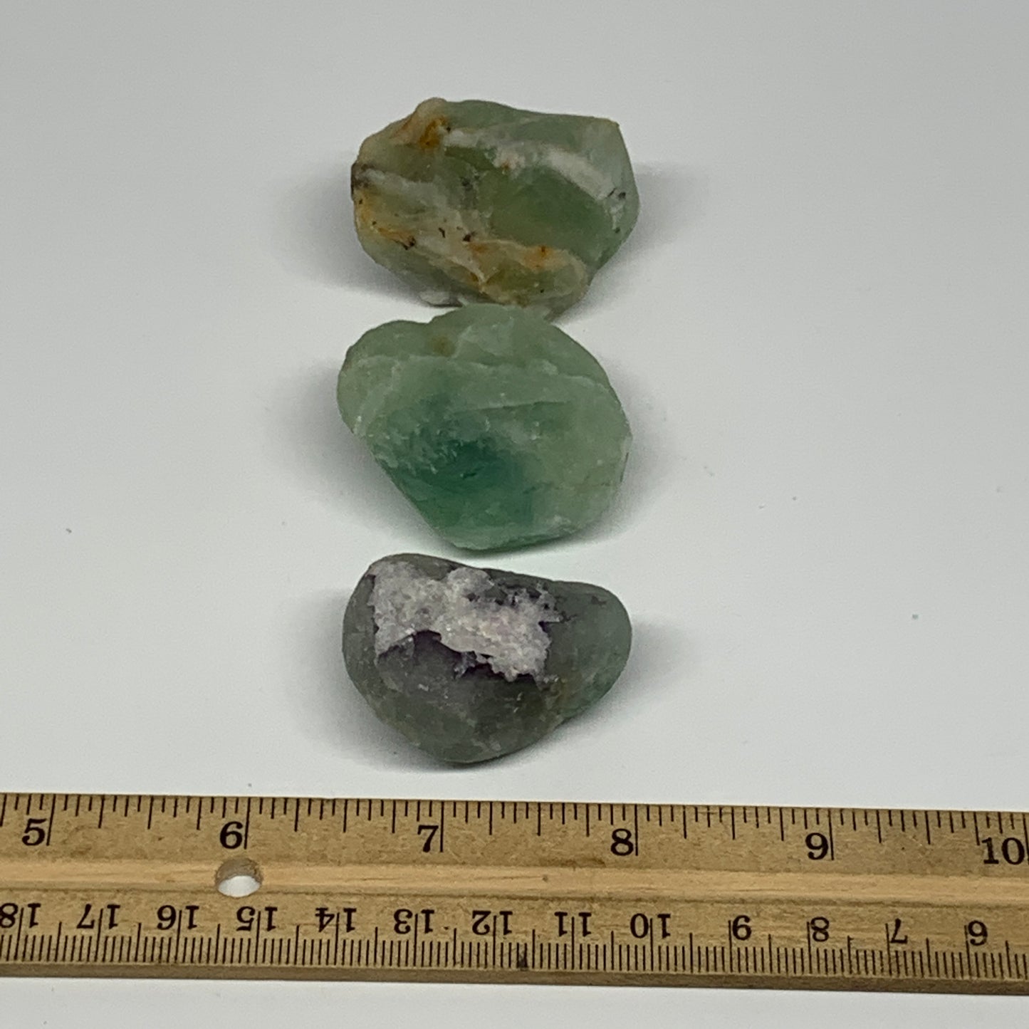 152.2g,1.5"-1.8", 3pcs, Fluorite Tumbled Rough/Semi- Polished @Mexico, B18722