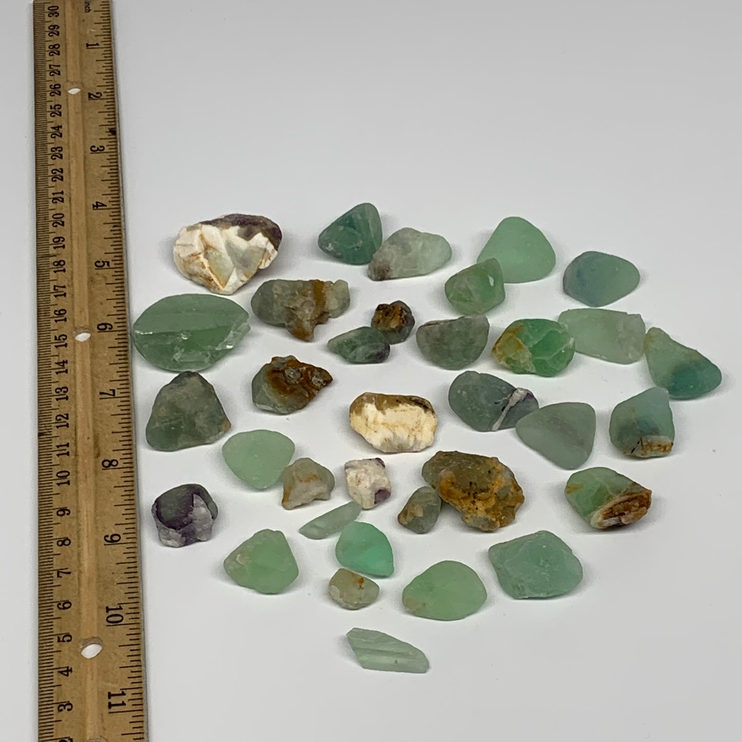 232.3g,0.5"-1.4", 34pcs, Fluorite Tumbled Rough/Semi- Polished @Mexico, B18725