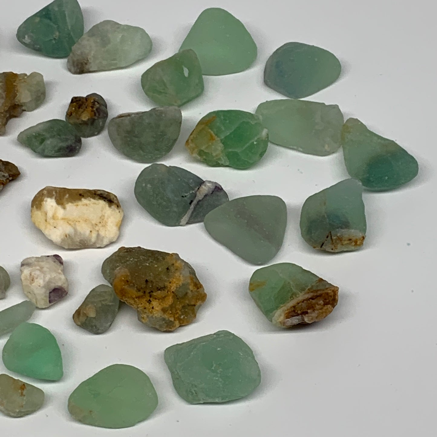 232.3g,0.5"-1.4", 34pcs, Fluorite Tumbled Rough/Semi- Polished @Mexico, B18725