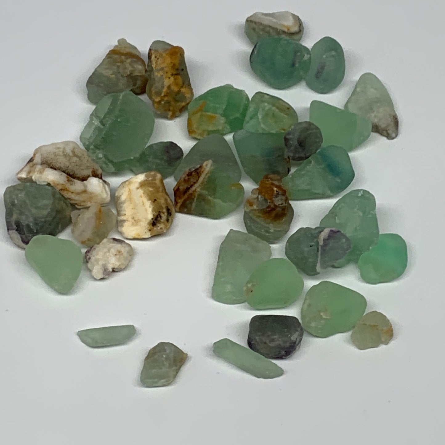 232.3g,0.5"-1.4", 34pcs, Fluorite Tumbled Rough/Semi- Polished @Mexico, B18725