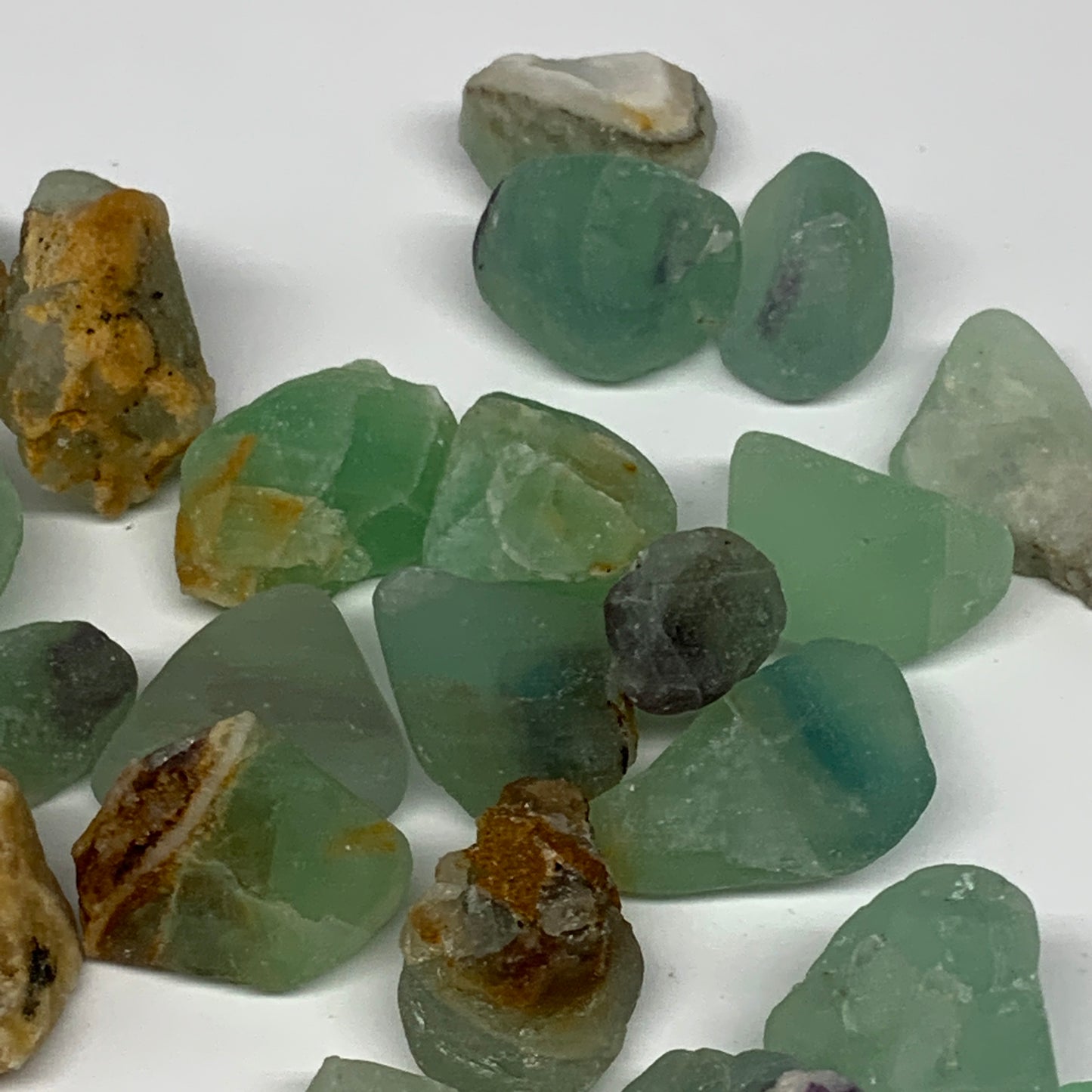 232.3g,0.5"-1.4", 34pcs, Fluorite Tumbled Rough/Semi- Polished @Mexico, B18725