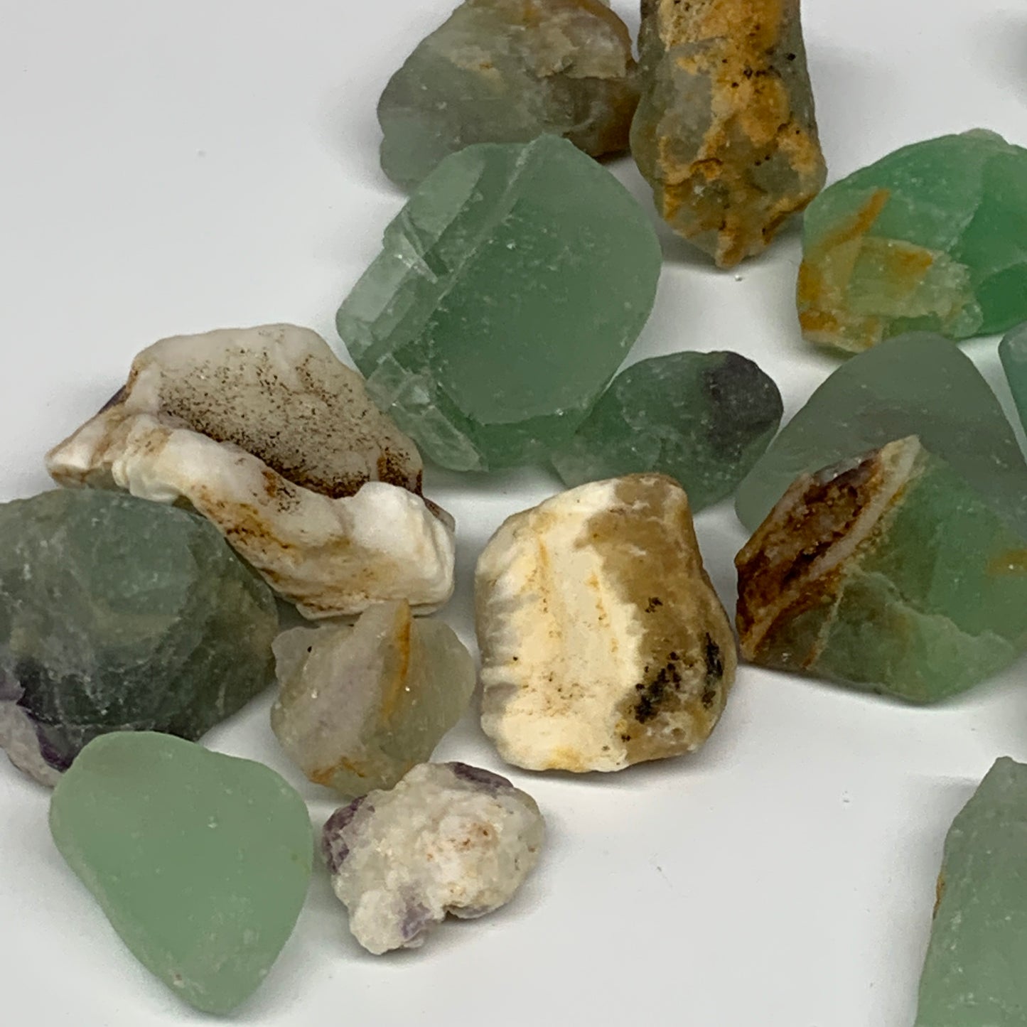 232.3g,0.5"-1.4", 34pcs, Fluorite Tumbled Rough/Semi- Polished @Mexico, B18725