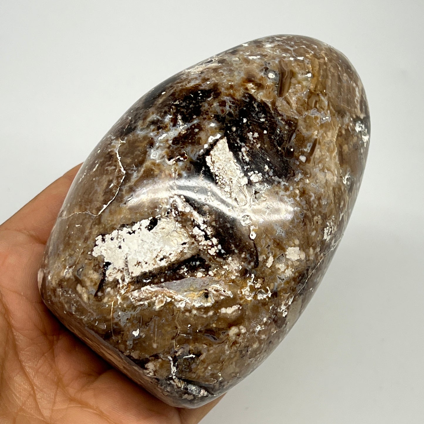 442.2g,4.1"x2.7"x2.1" Black Opal Freeform Polished Gemstone @Madagascar,B21098