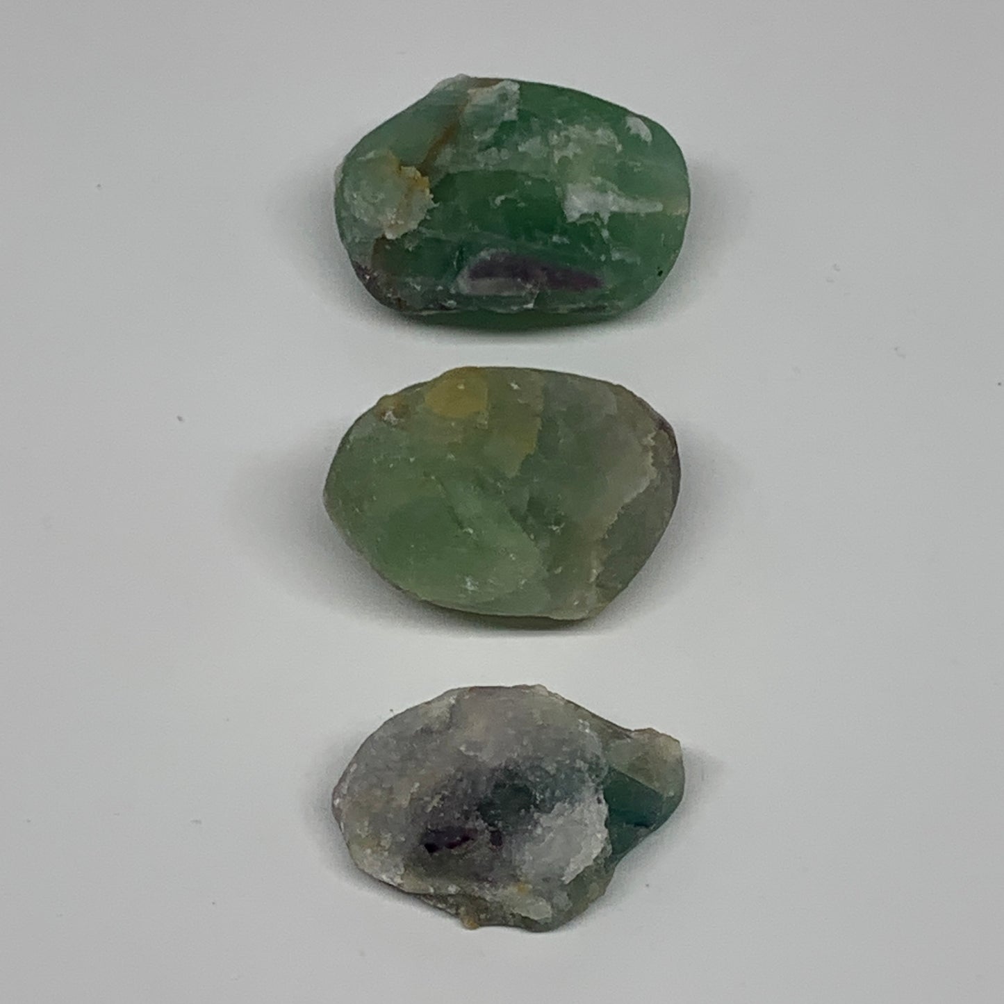 146.8g,1.6"-1.8", 3pcs, Fluorite Tumbled Rough/Semi- Polished @Mexico, B18727