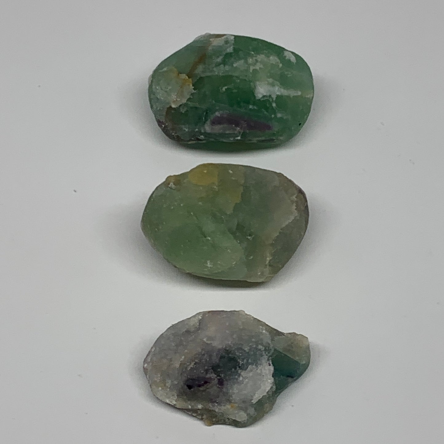 146.8g,1.6"-1.8", 3pcs, Fluorite Tumbled Rough/Semi- Polished @Mexico, B18727