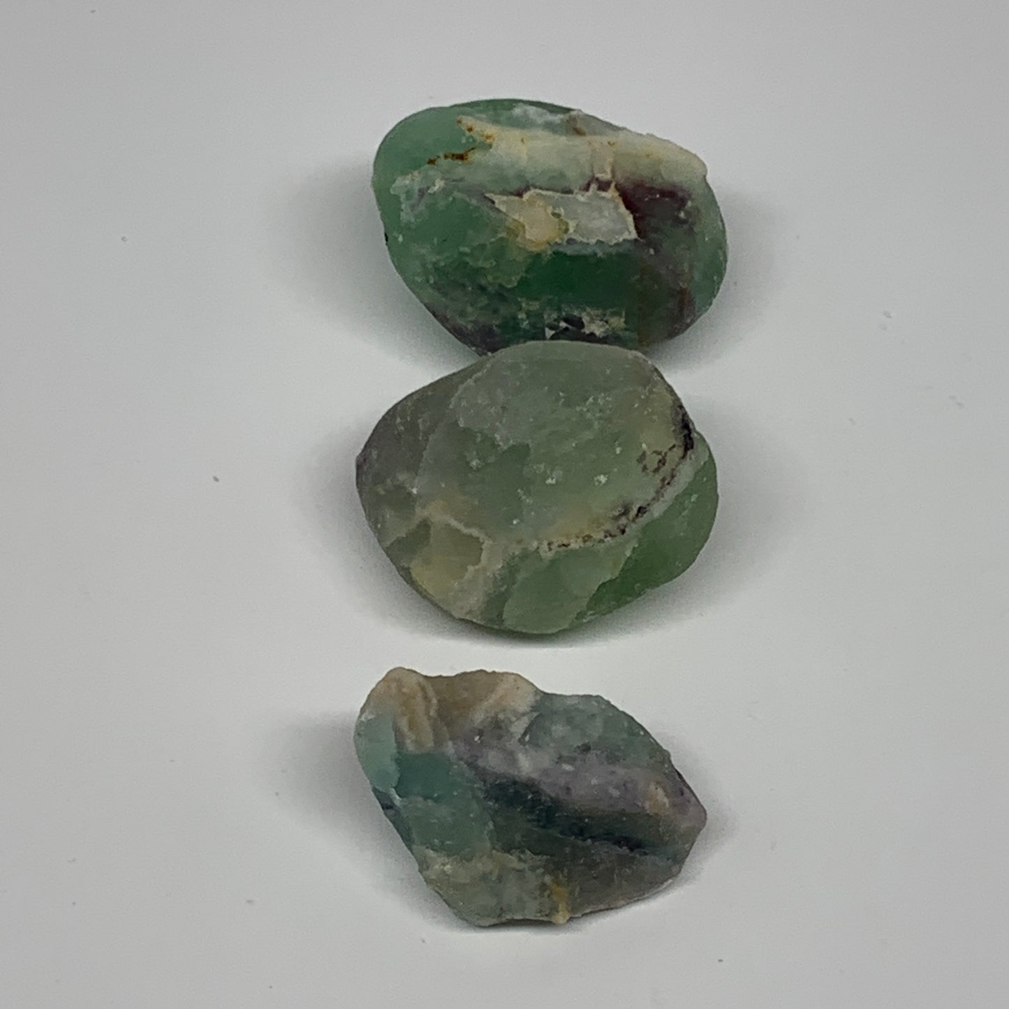 146.8g,1.6"-1.8", 3pcs, Fluorite Tumbled Rough/Semi- Polished @Mexico, B18727