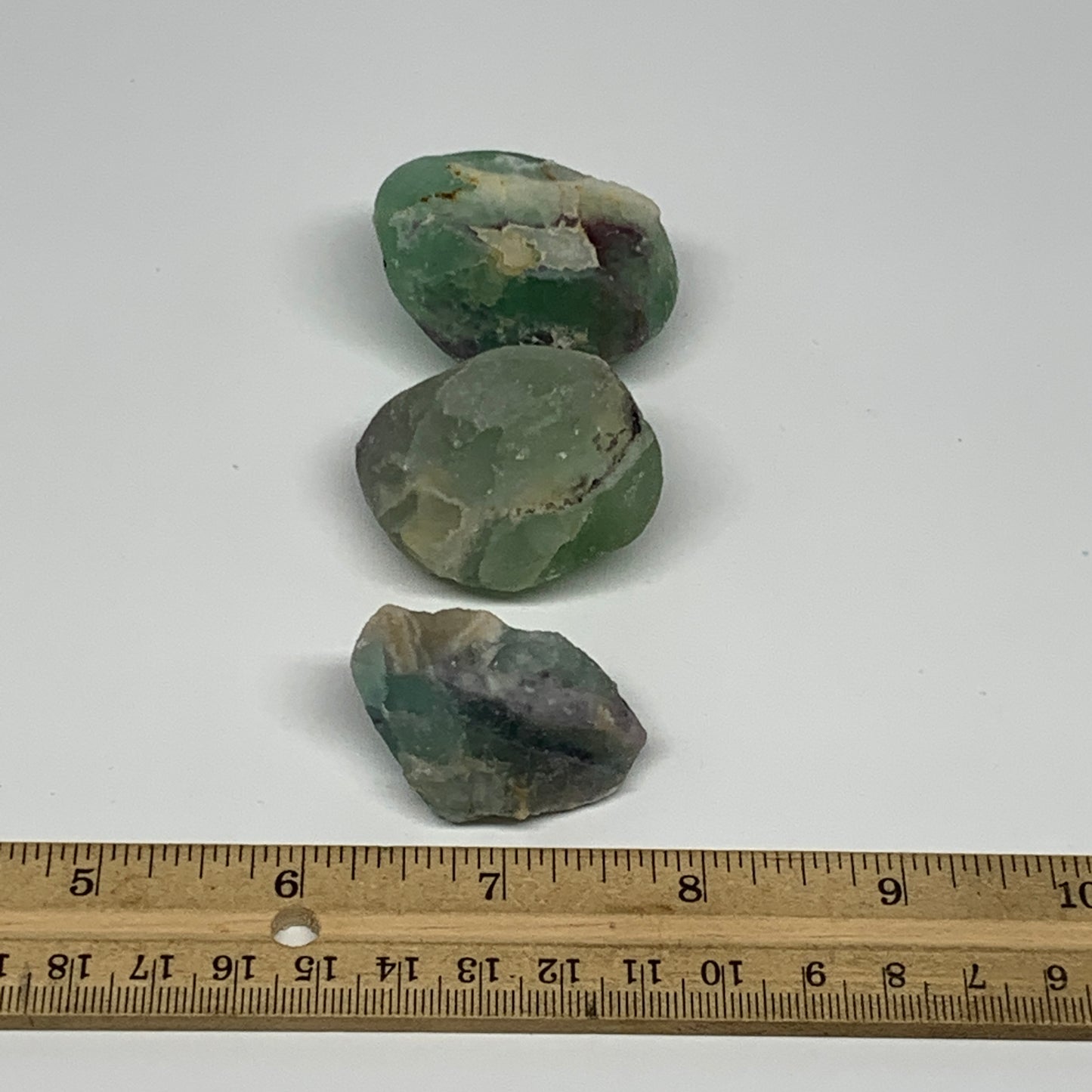 146.8g,1.6"-1.8", 3pcs, Fluorite Tumbled Rough/Semi- Polished @Mexico, B18727