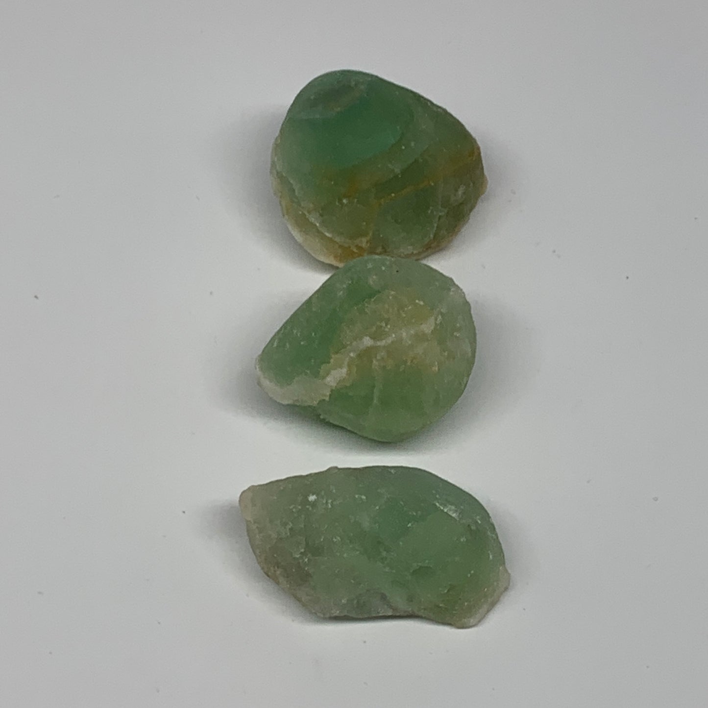 138g,1.5"-1.8", 3pcs, Fluorite Tumbled Rough/Semi- Polished @Mexico, B18729