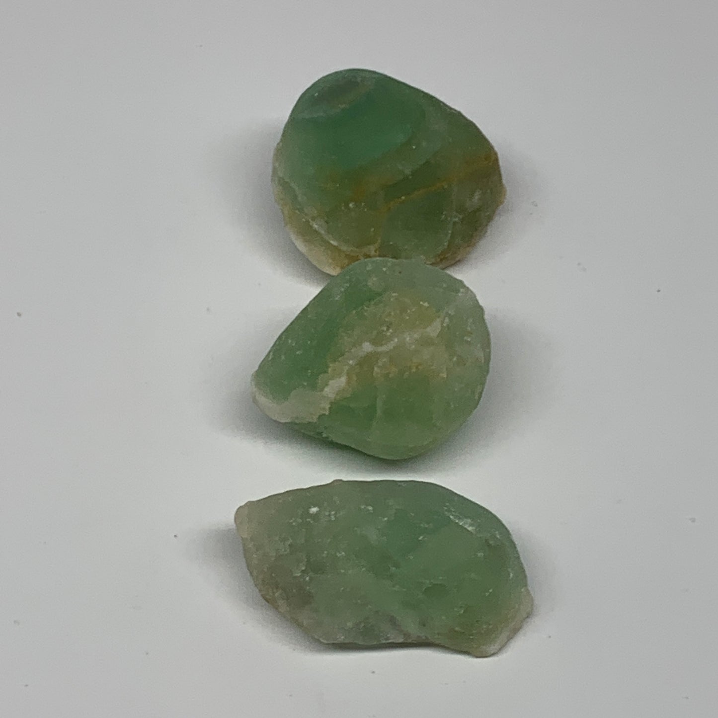 138g,1.5"-1.8", 3pcs, Fluorite Tumbled Rough/Semi- Polished @Mexico, B18729