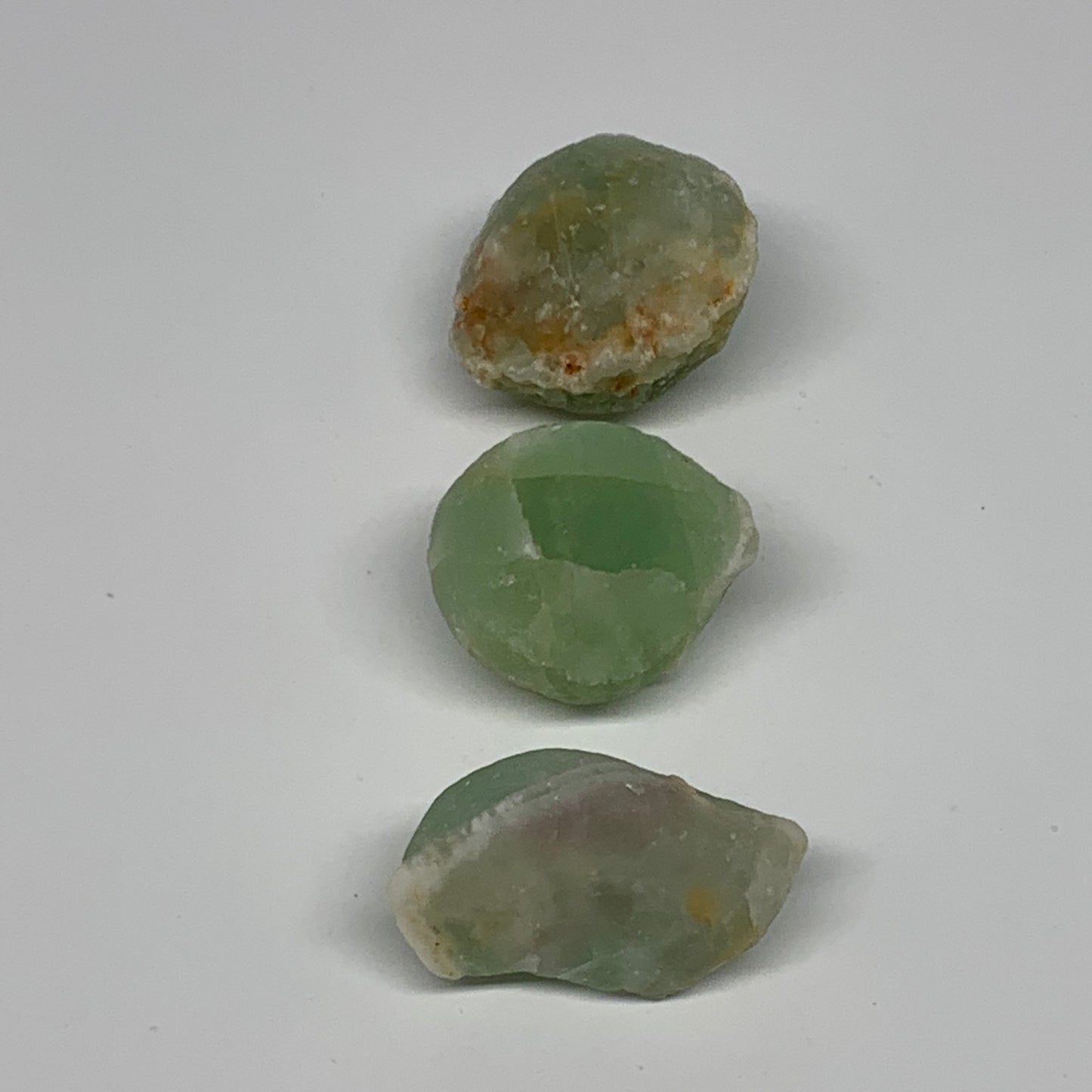 138g,1.5"-1.8", 3pcs, Fluorite Tumbled Rough/Semi- Polished @Mexico, B18729