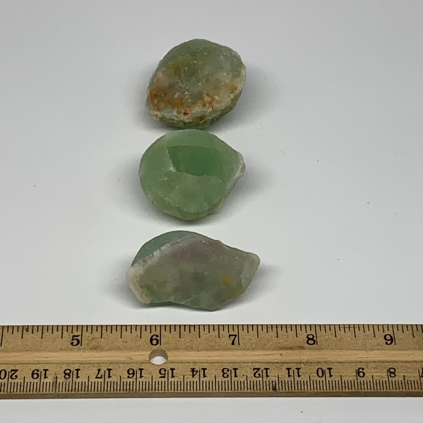 138g,1.5"-1.8", 3pcs, Fluorite Tumbled Rough/Semi- Polished @Mexico, B18729