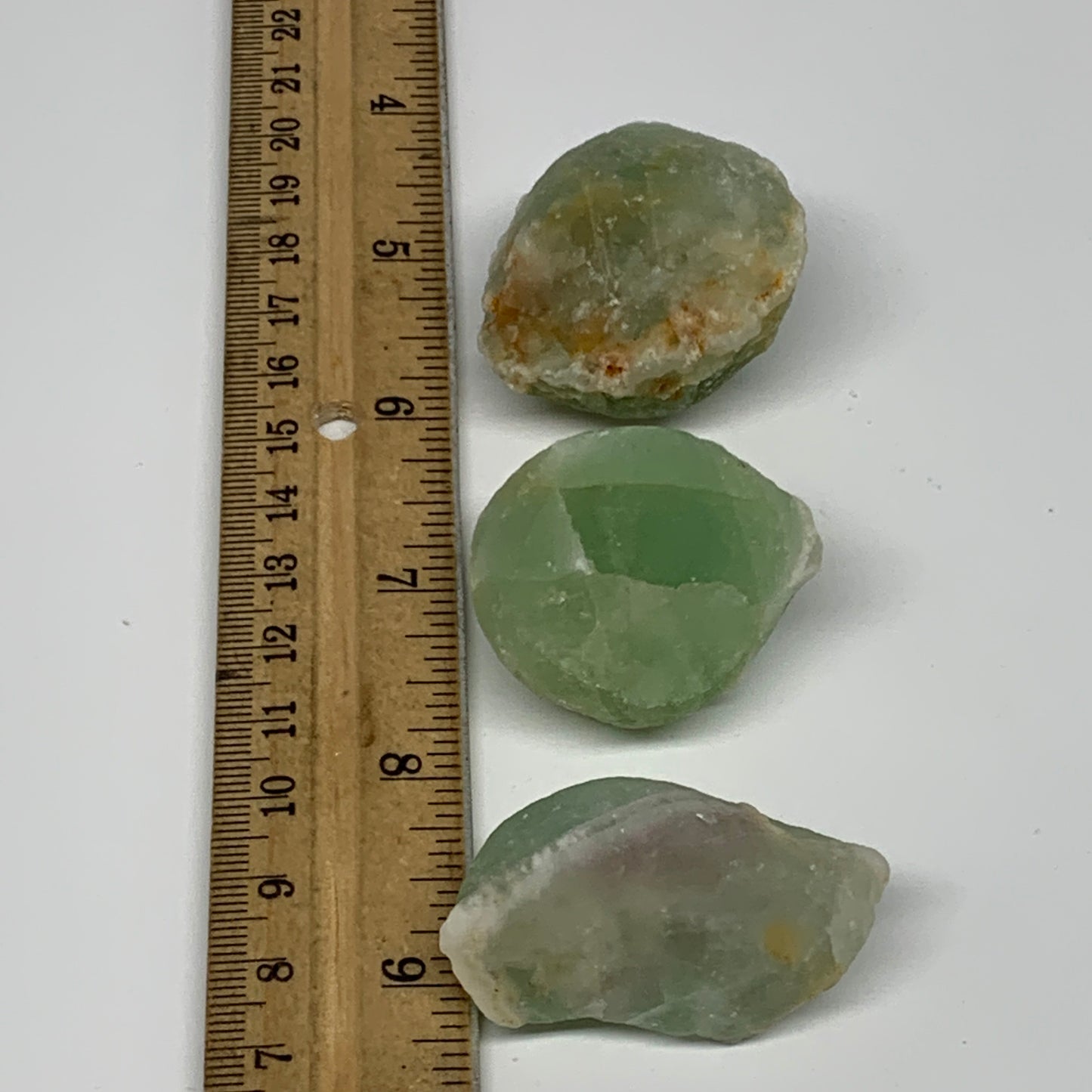 138g,1.5"-1.8", 3pcs, Fluorite Tumbled Rough/Semi- Polished @Mexico, B18729