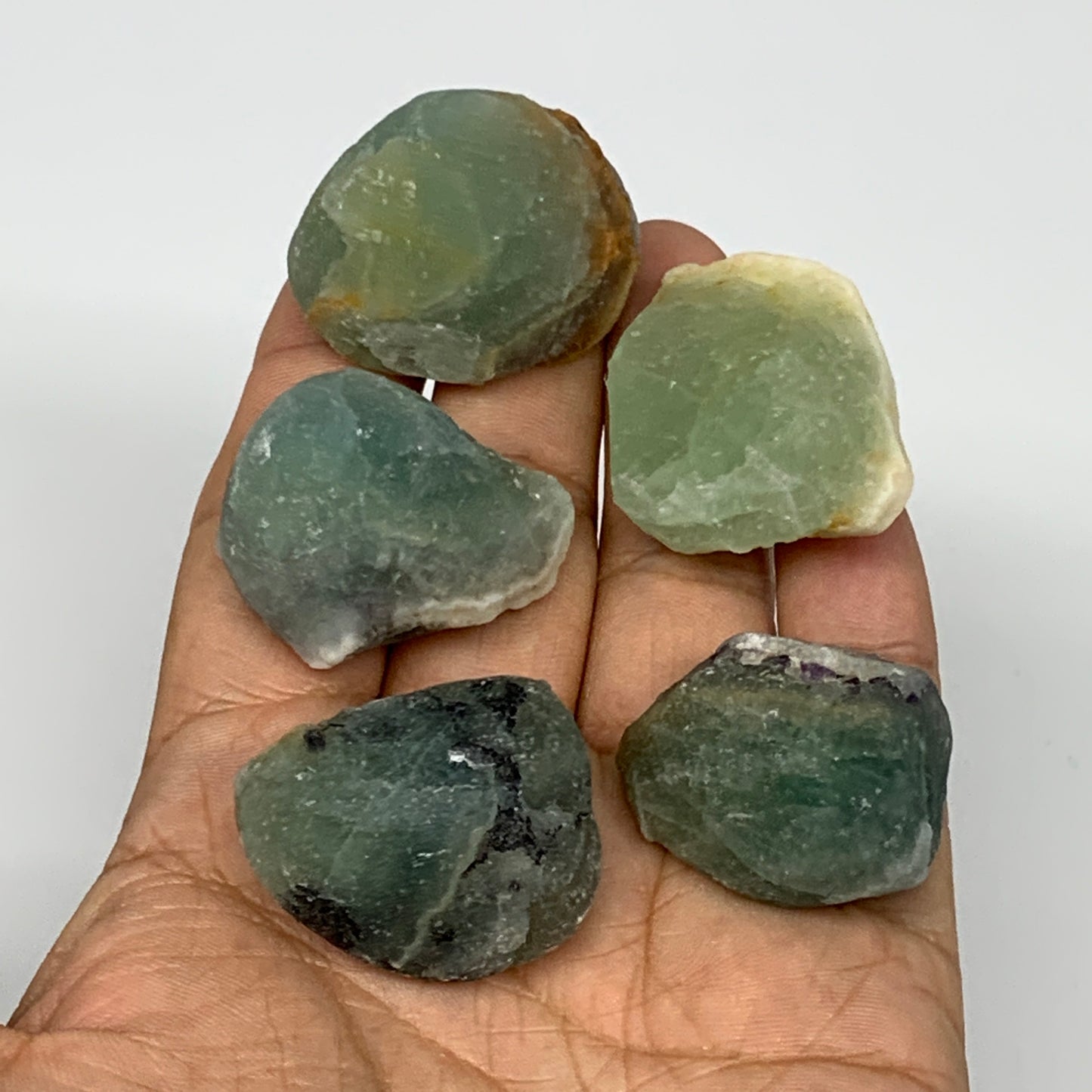 137.9g,1.2"-1.5", 5pcs, Fluorite Tumbled Rough/Semi- Polished @Mexico, B18734