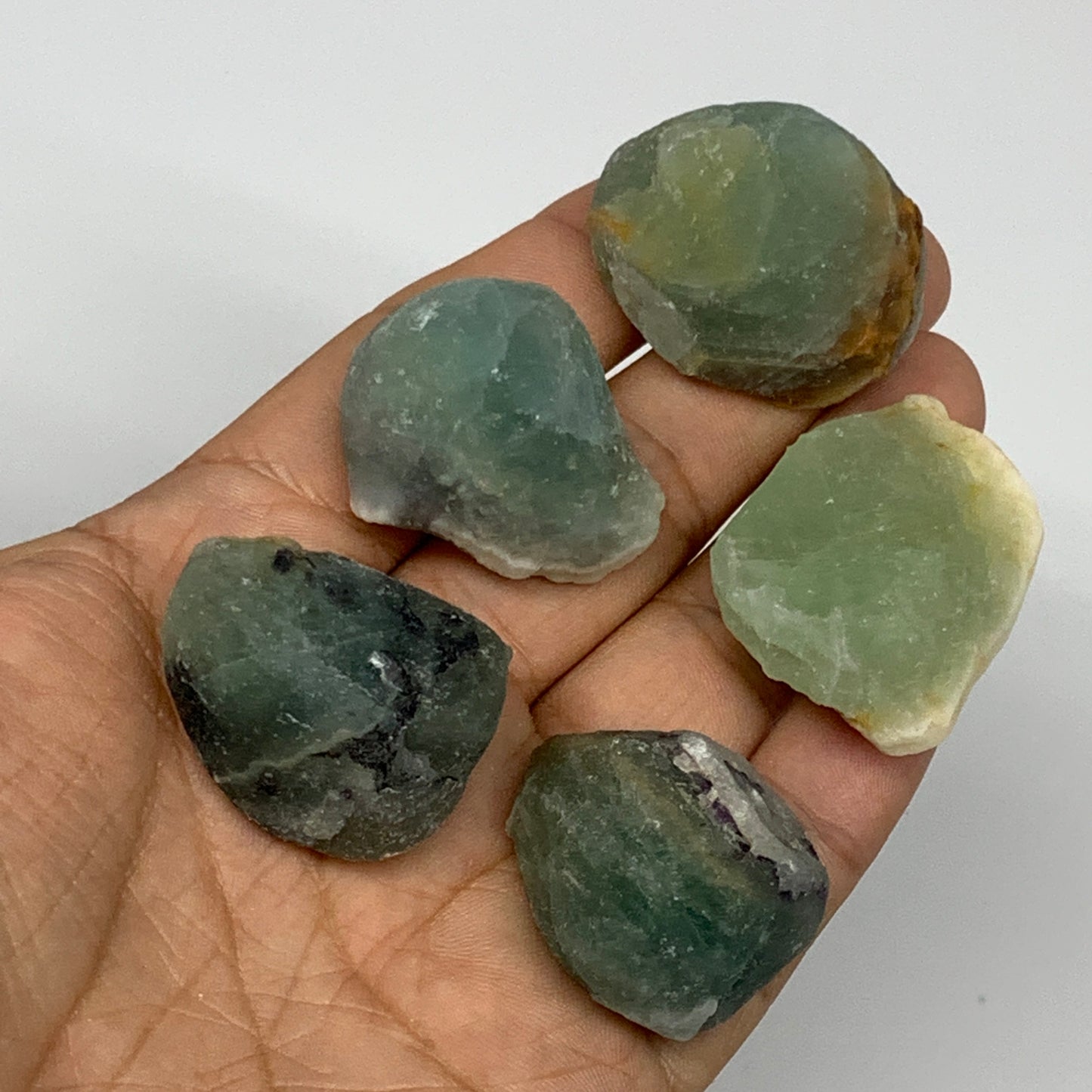 137.9g,1.2"-1.5", 5pcs, Fluorite Tumbled Rough/Semi- Polished @Mexico, B18734