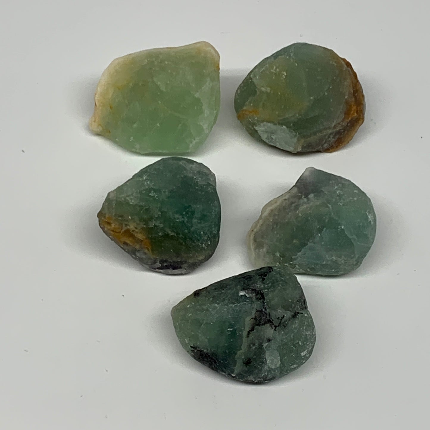 137.9g,1.2"-1.5", 5pcs, Fluorite Tumbled Rough/Semi- Polished @Mexico, B18734