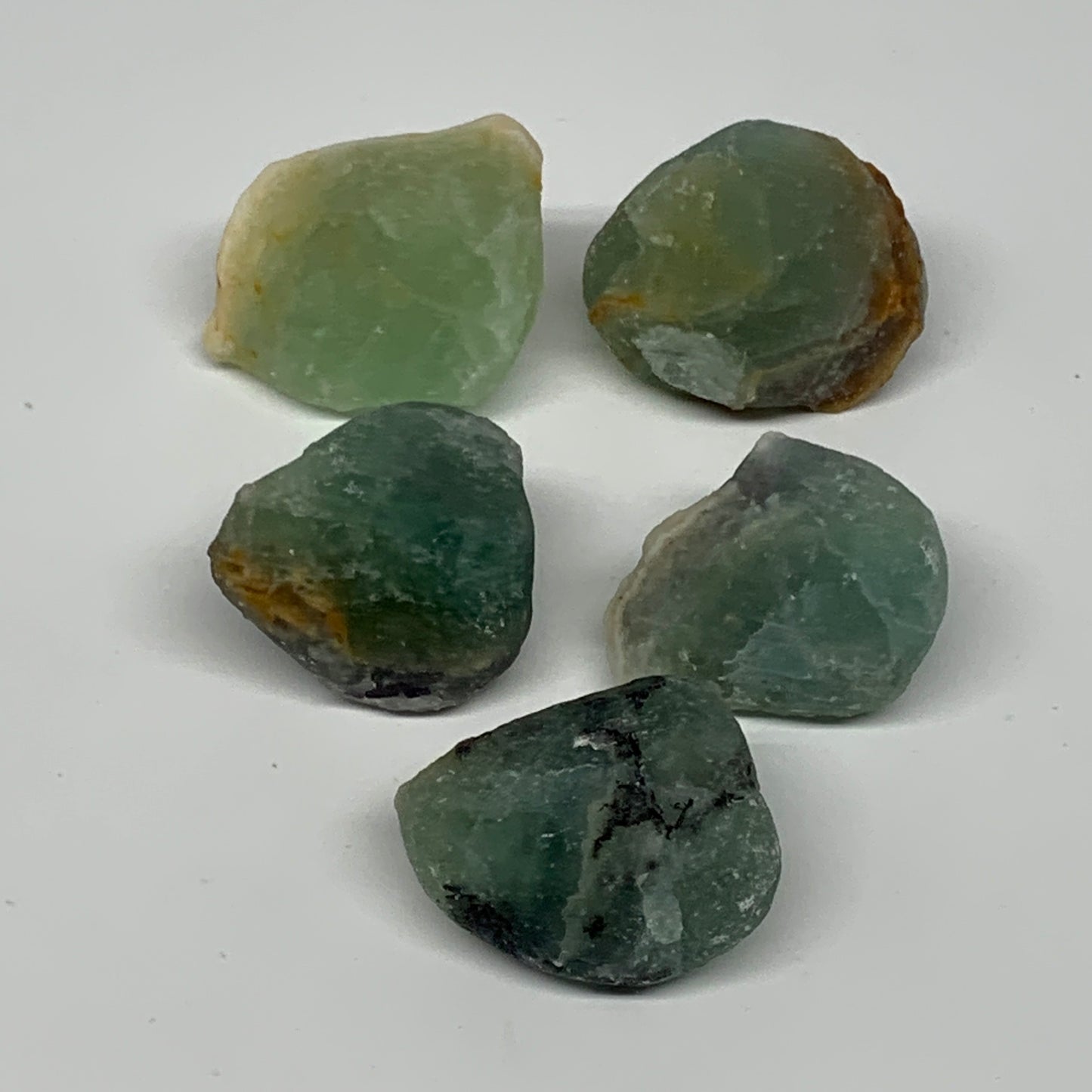 137.9g,1.2"-1.5", 5pcs, Fluorite Tumbled Rough/Semi- Polished @Mexico, B18734