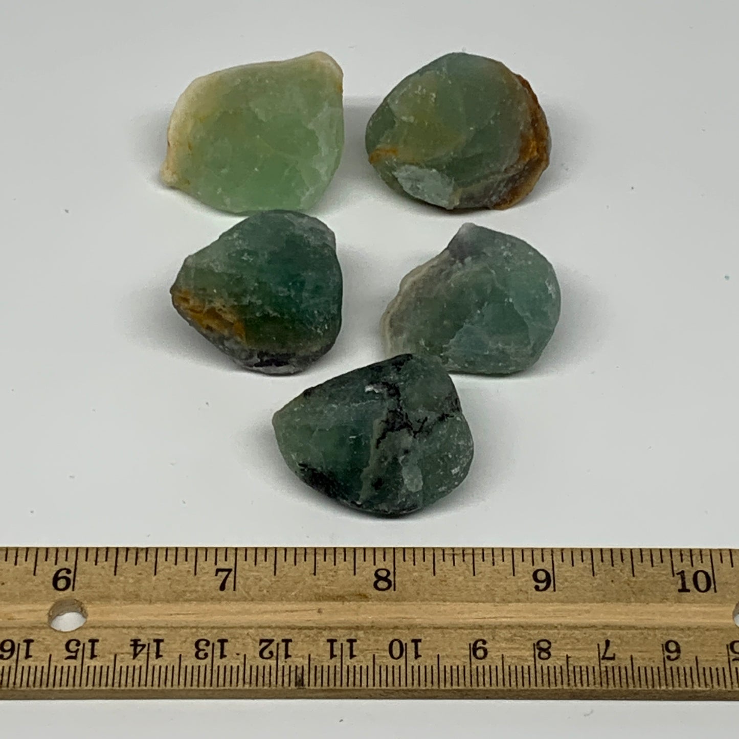 137.9g,1.2"-1.5", 5pcs, Fluorite Tumbled Rough/Semi- Polished @Mexico, B18734