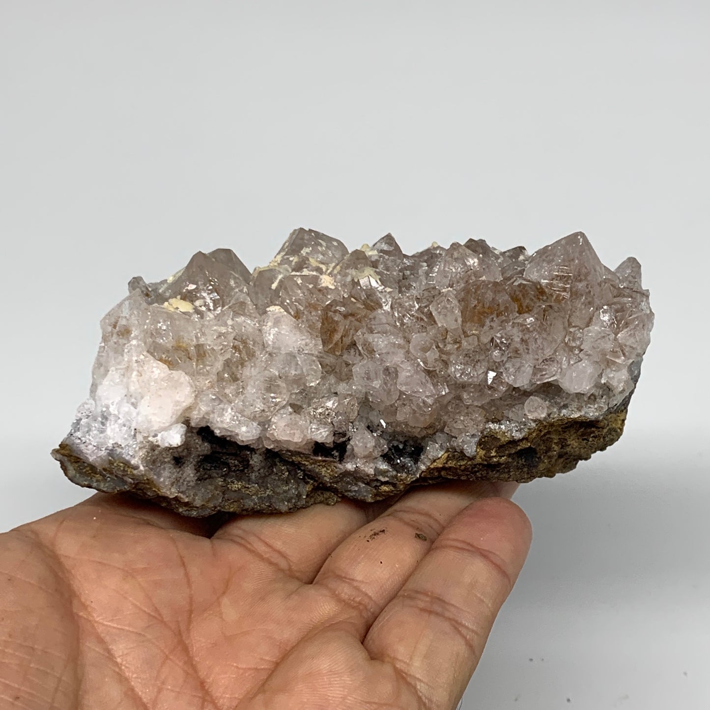 302g, 3.9"x2.3"x1.7", Rare Manganese Cluster With Quartz Mineral Specimen,B10664