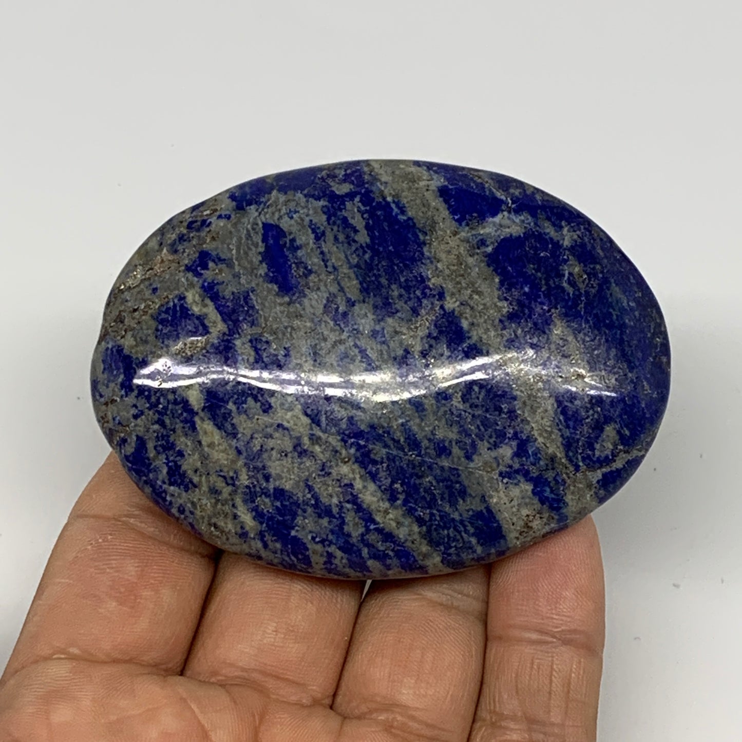 115g,2.9"x2.1"x0.7", Natural Lapis Lazuli Palm Stone @Afghanistan, B26356