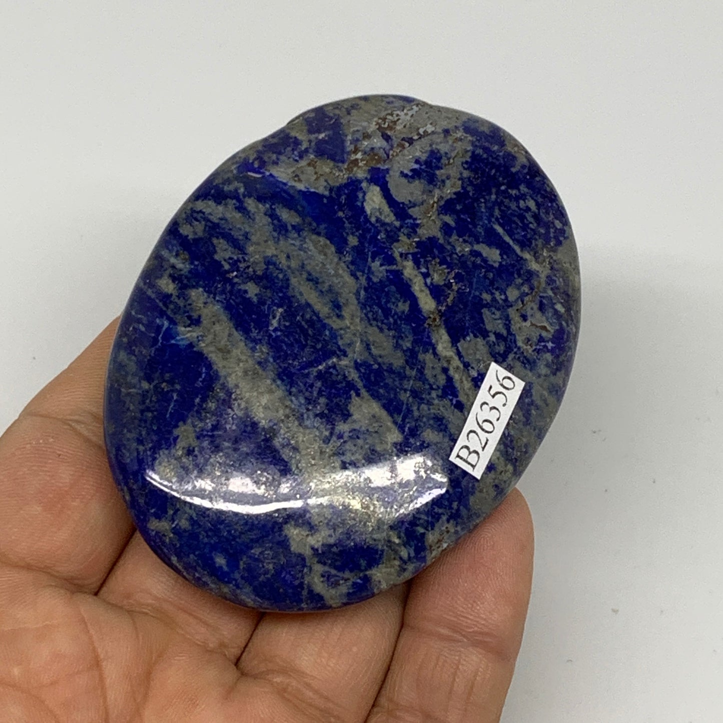 115g,2.9"x2.1"x0.7", Natural Lapis Lazuli Palm Stone @Afghanistan, B26356