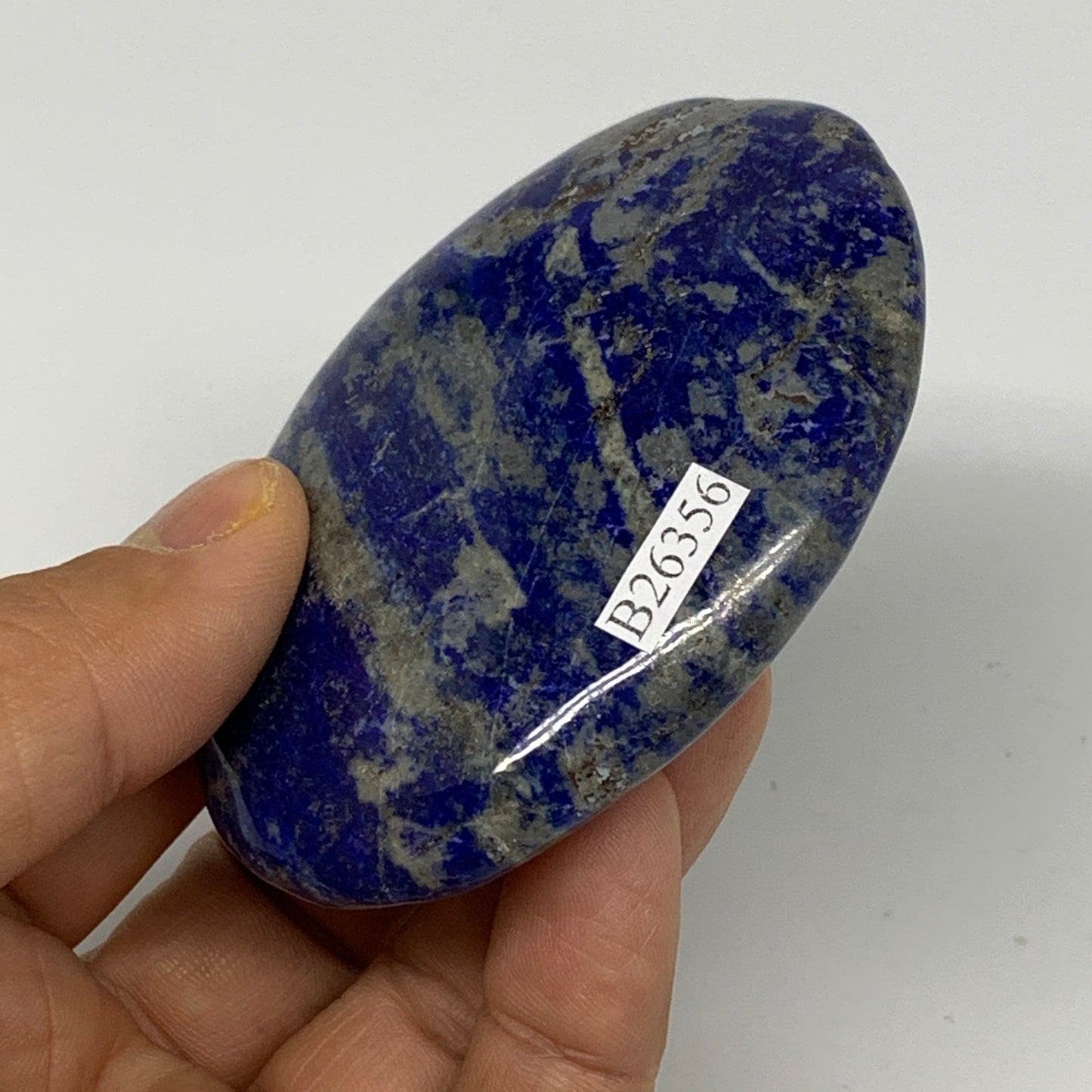 115g,2.9"x2.1"x0.7", Natural Lapis Lazuli Palm Stone @Afghanistan, B26356