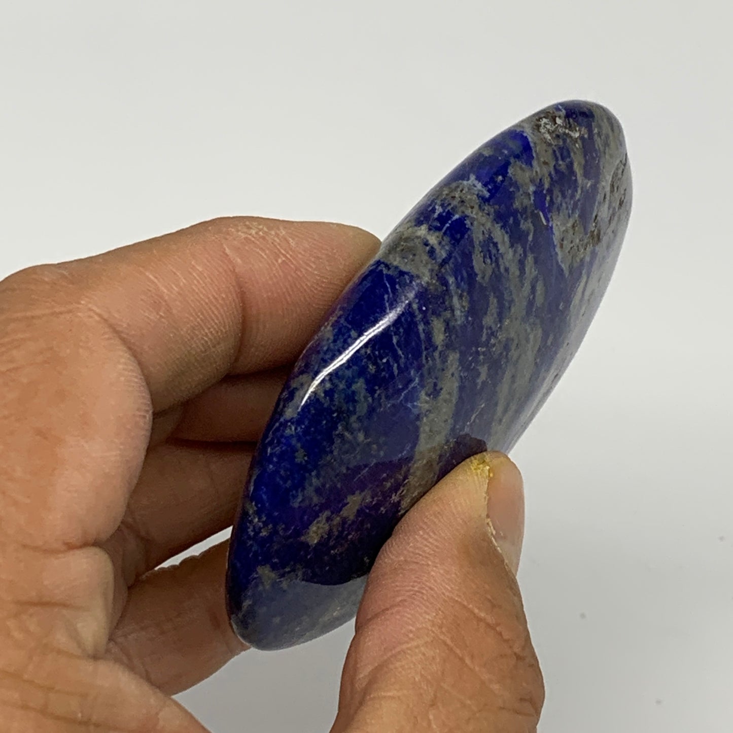 115g,2.9"x2.1"x0.7", Natural Lapis Lazuli Palm Stone @Afghanistan, B26356