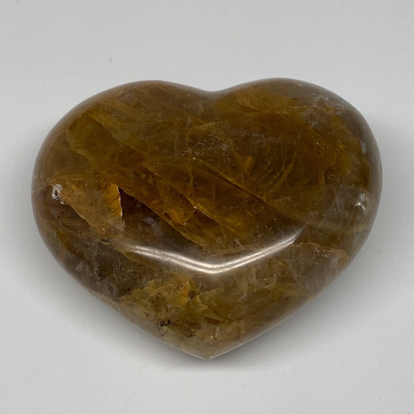 138.7g,2.1"x2.5"x1.1" Natural Orange Quartz Heart Crystal Reiki Energy,B3443