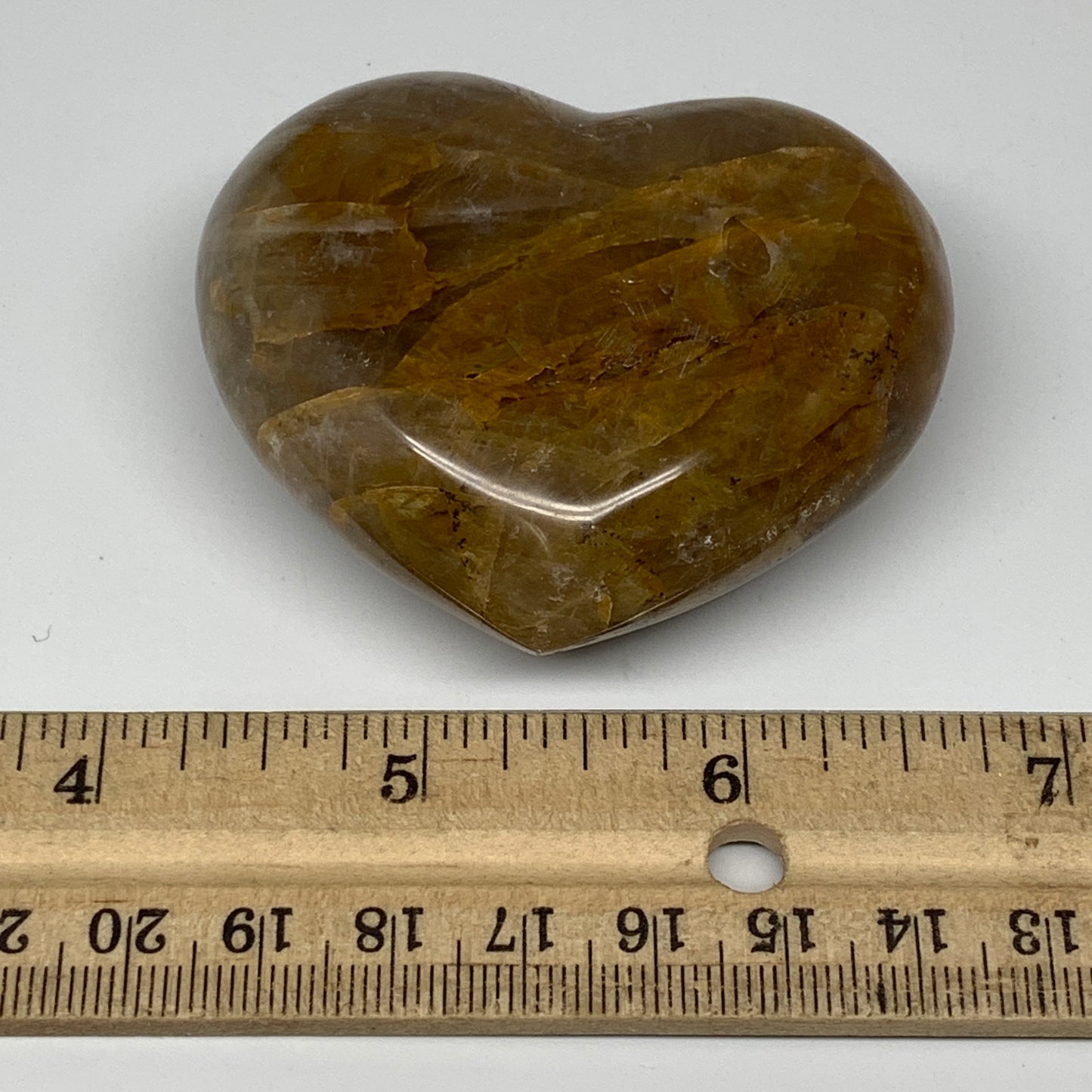 138.7g,2.1"x2.5"x1.1" Natural Orange Quartz Heart Crystal Reiki Energy,B3443