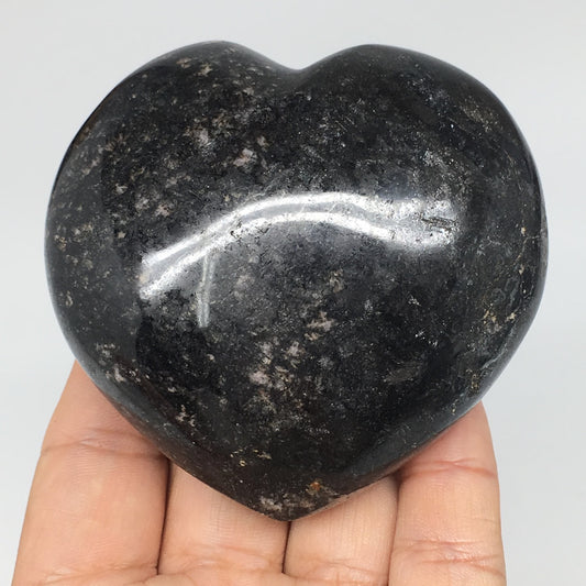 359.9g,3"x2.9"x1.6" Natural Rhodonite Heart Polished Healing Crystal,B401