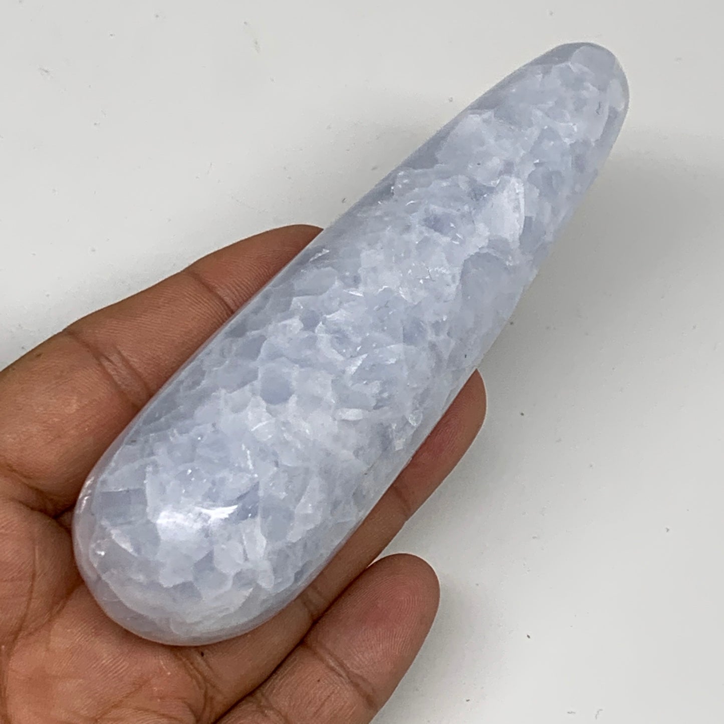 180.3g,4.5"x1.3" Natural Blue Calcite Wand Stick Home Decor, Collectible, B6168