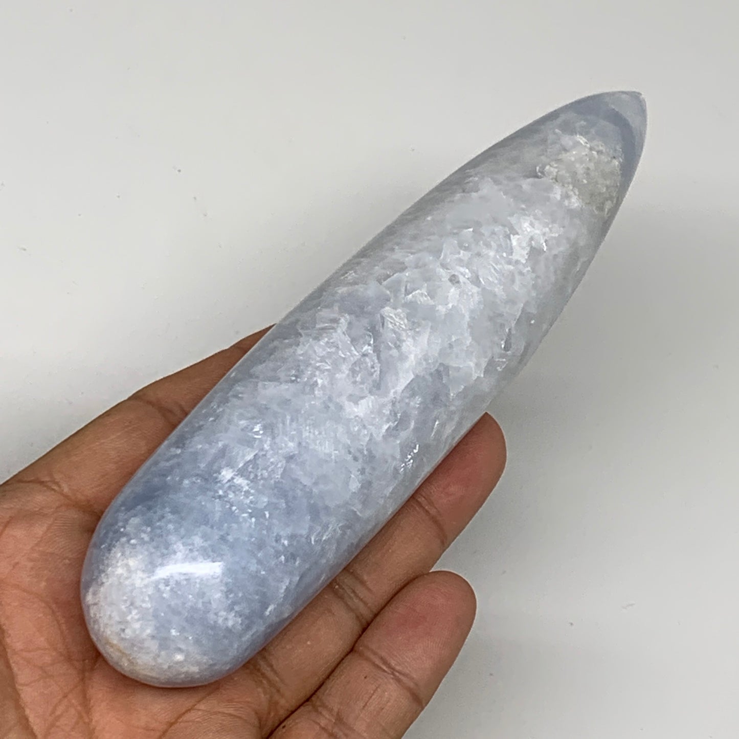 264.3g,5.6"x1.3" Natural Blue Calcite Wand Stick, Home Decor, Collectible, B6169