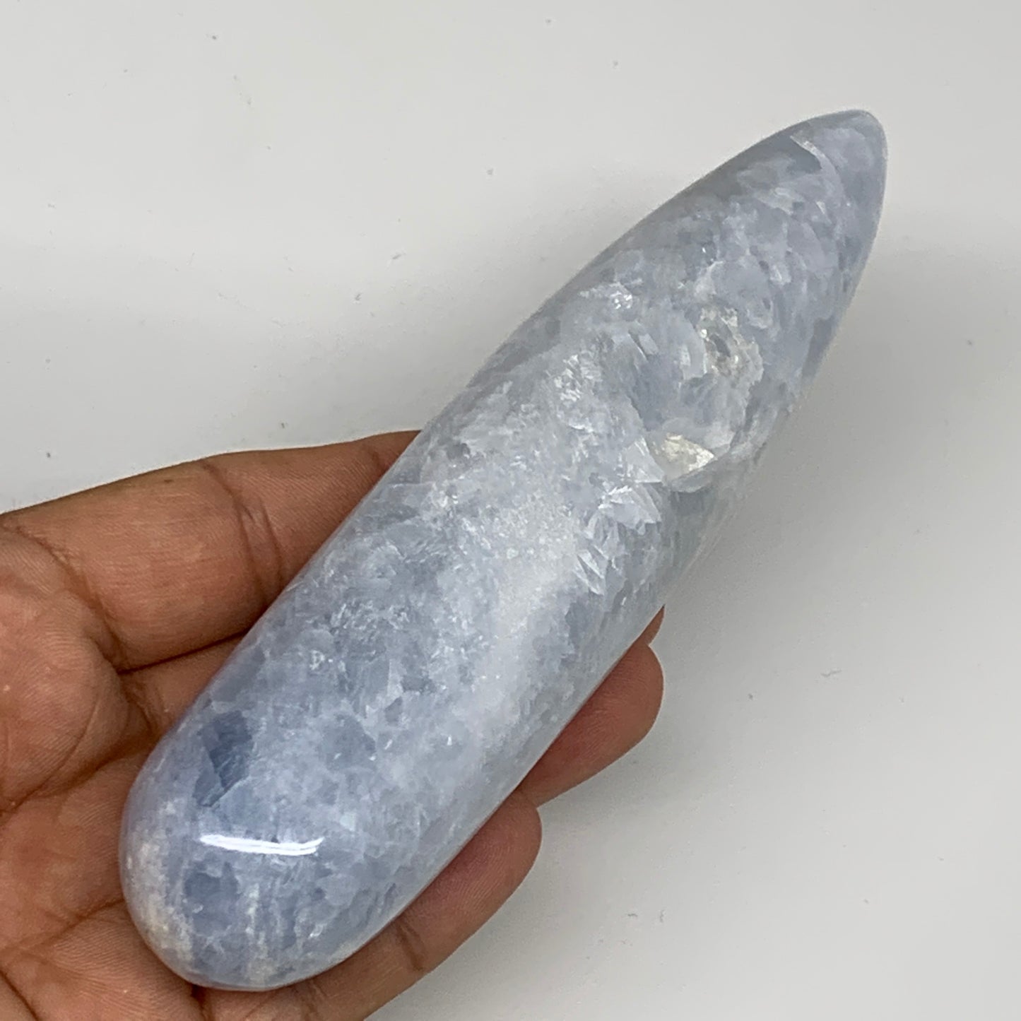 264.3g,5.6"x1.3" Natural Blue Calcite Wand Stick, Home Decor, Collectible, B6169