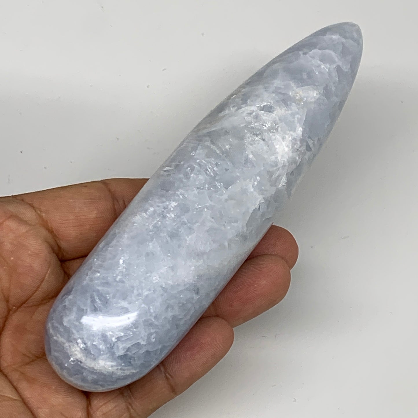 264.3g,5.6"x1.3" Natural Blue Calcite Wand Stick, Home Decor, Collectible, B6169