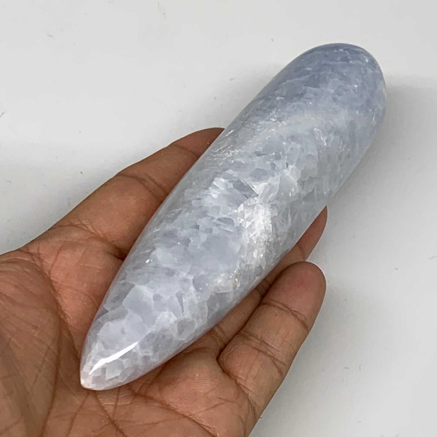 264.3g,5.6"x1.3" Natural Blue Calcite Wand Stick, Home Decor, Collectible, B6169