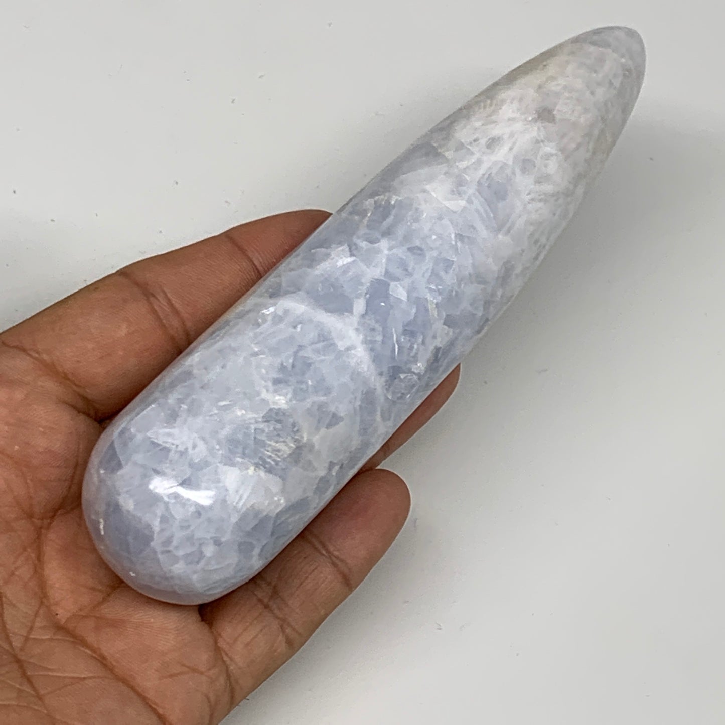 260.2g,5.7"x1.4" Natural Blue Calcite Wand Stick, Home Decor, Collectible, B6171