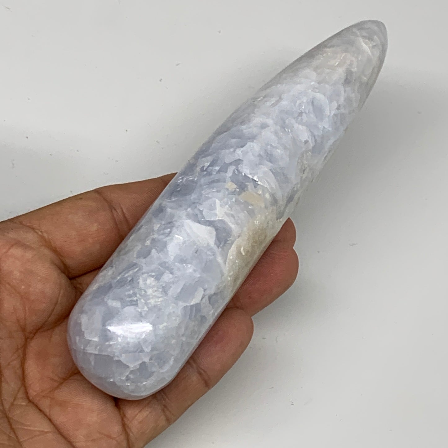 260.2g,5.7"x1.4" Natural Blue Calcite Wand Stick, Home Decor, Collectible, B6171