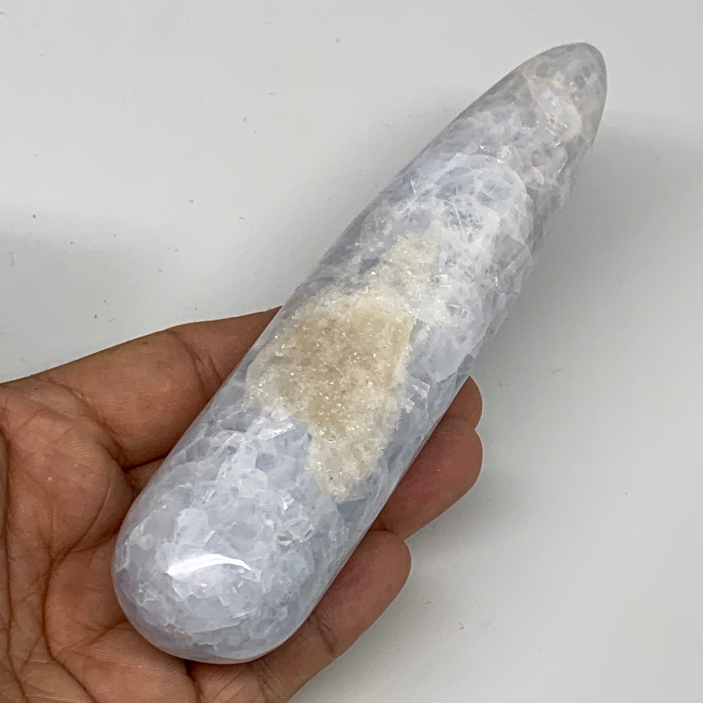 260.2g,5.7"x1.4" Natural Blue Calcite Wand Stick, Home Decor, Collectible, B6171