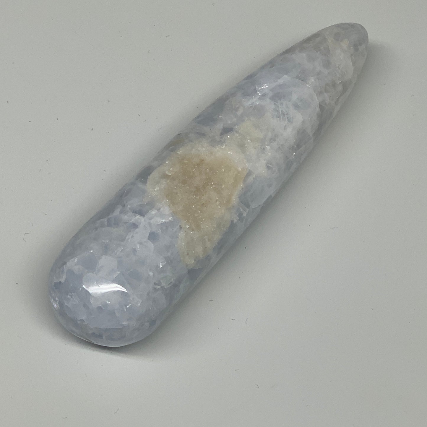 260.2g,5.7"x1.4" Natural Blue Calcite Wand Stick, Home Decor, Collectible, B6171